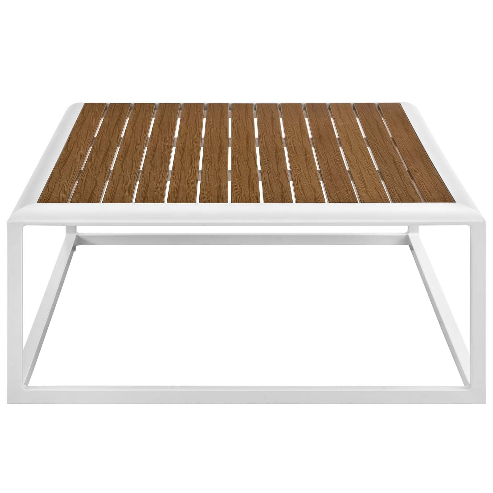 Stance Rectangular Coffee Table White & Natural