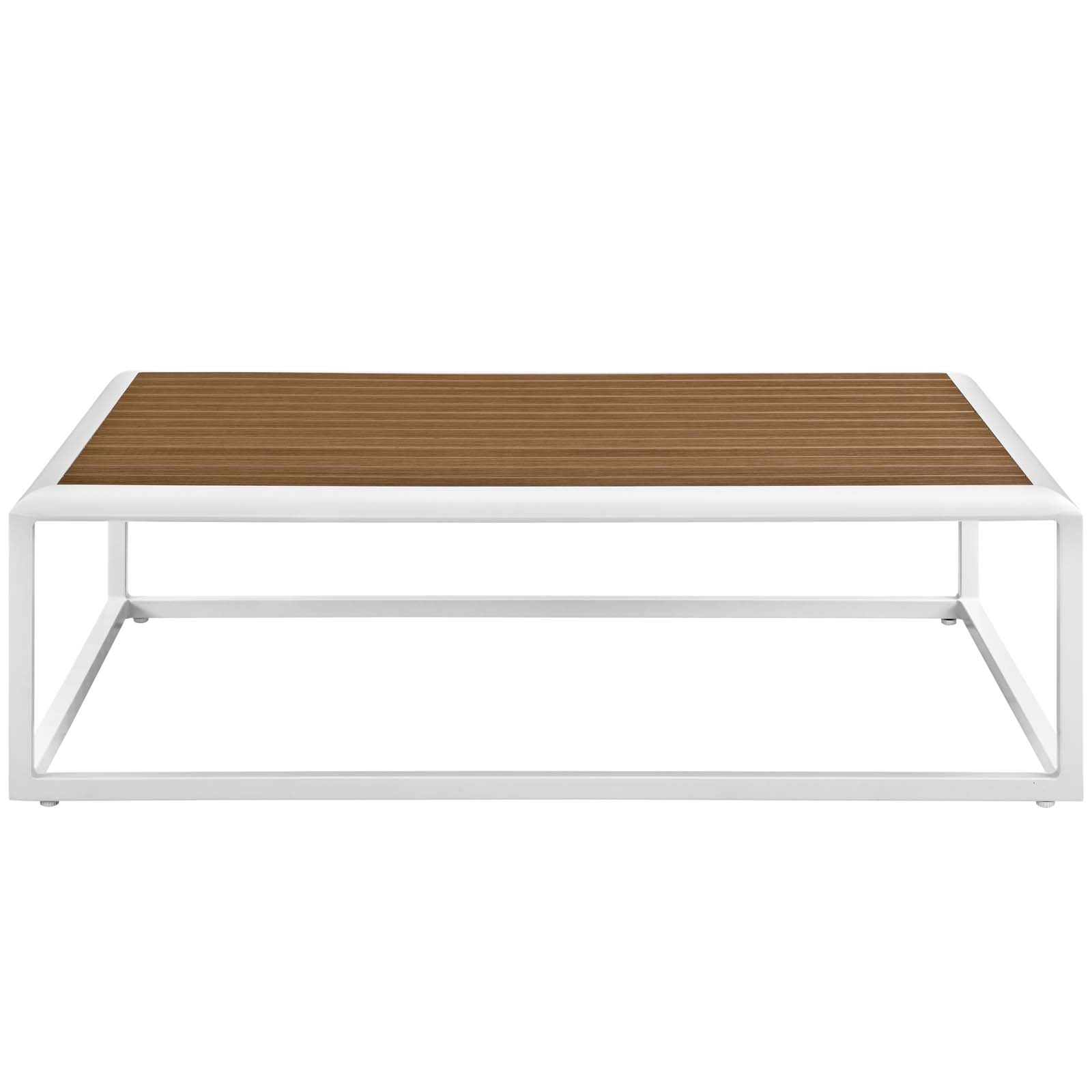 Stance Rectangular Coffee Table White & Natural