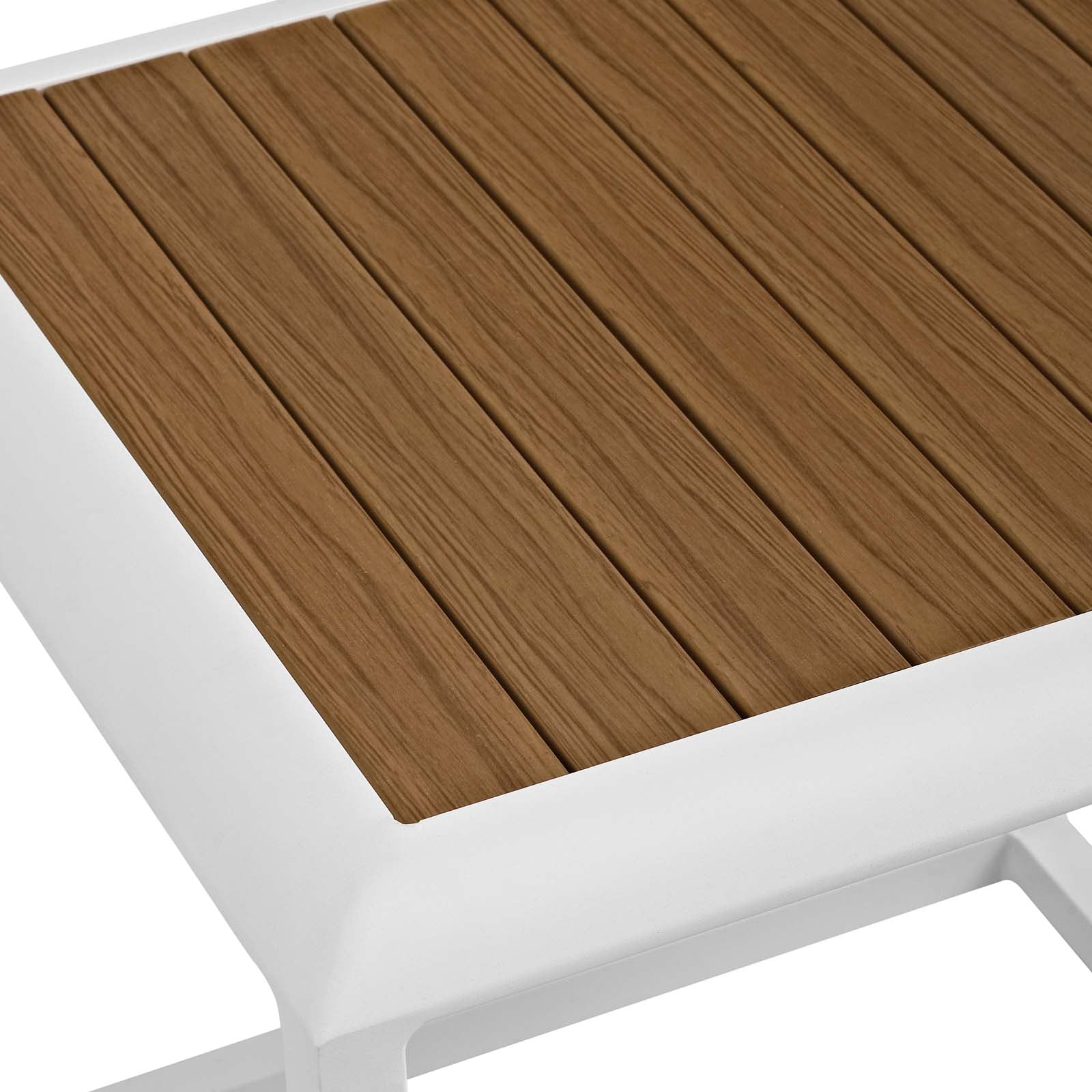 Modway Outdoor Side Tables - Stance Square Side Table White & Natural