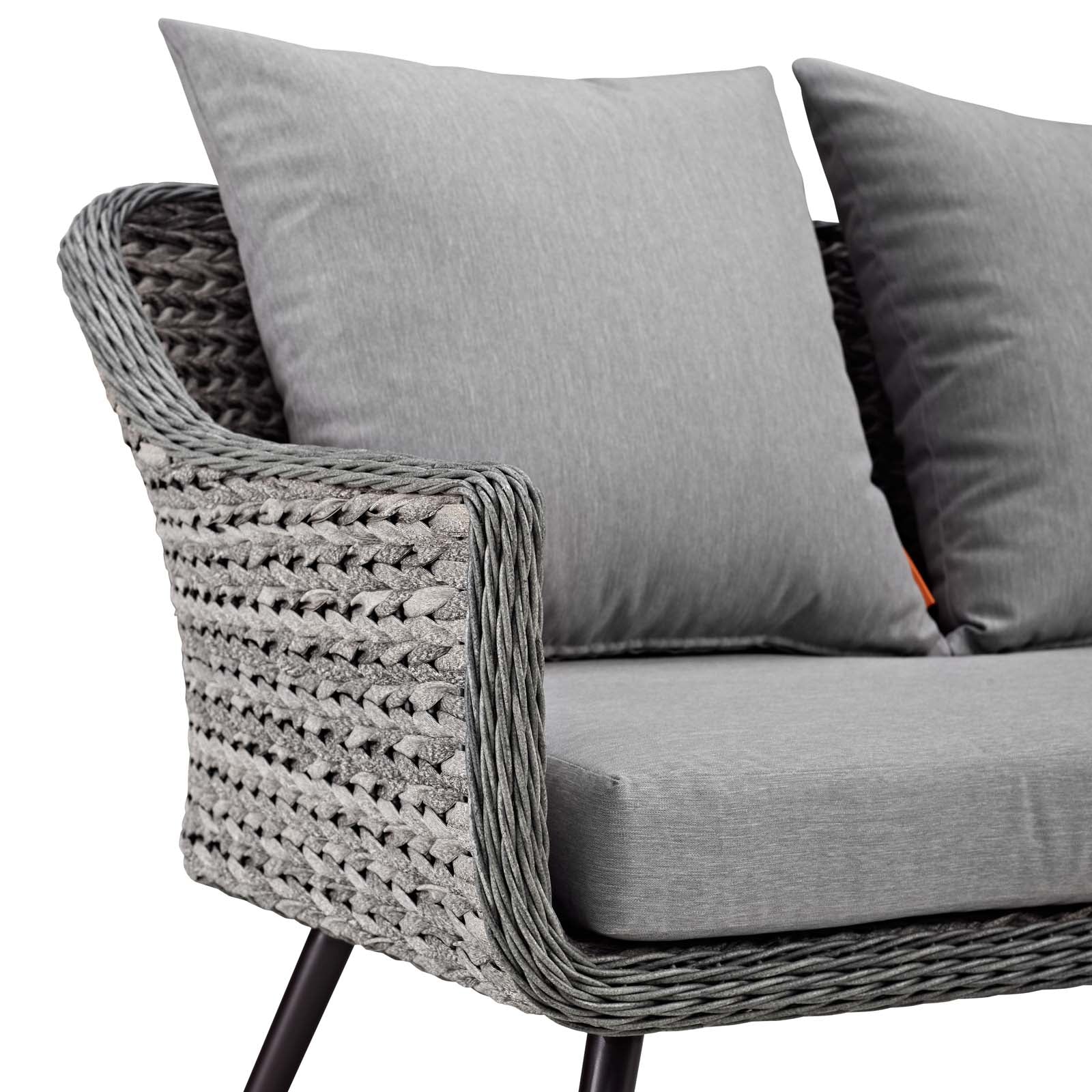 Modway Outdoor Sofas - Endeavor Outdoor Loveseat Gray