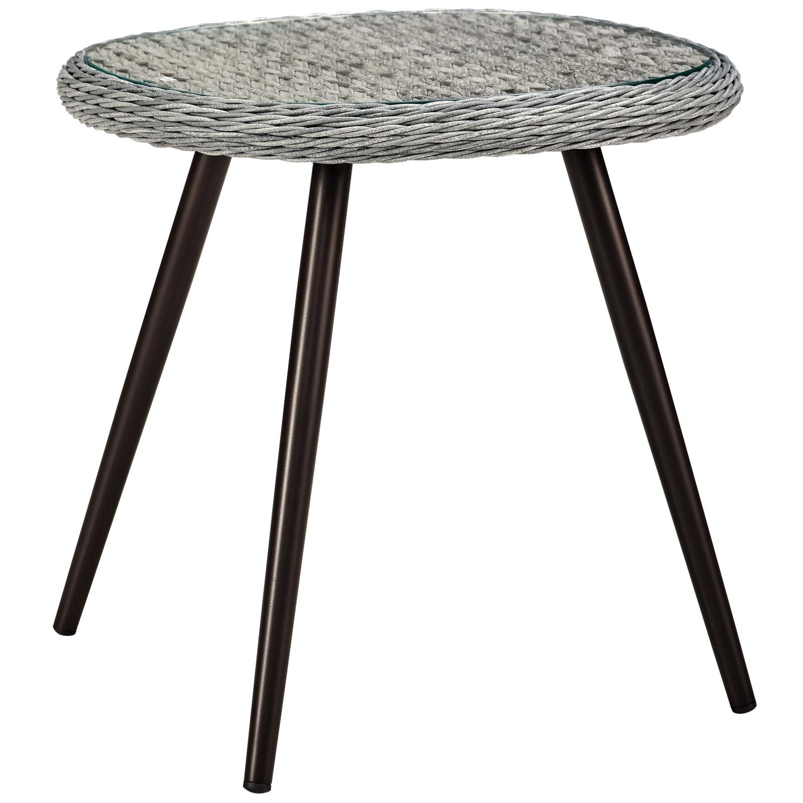 Modway Outdoor Side Tables - Endeavor Round Side Table Gray