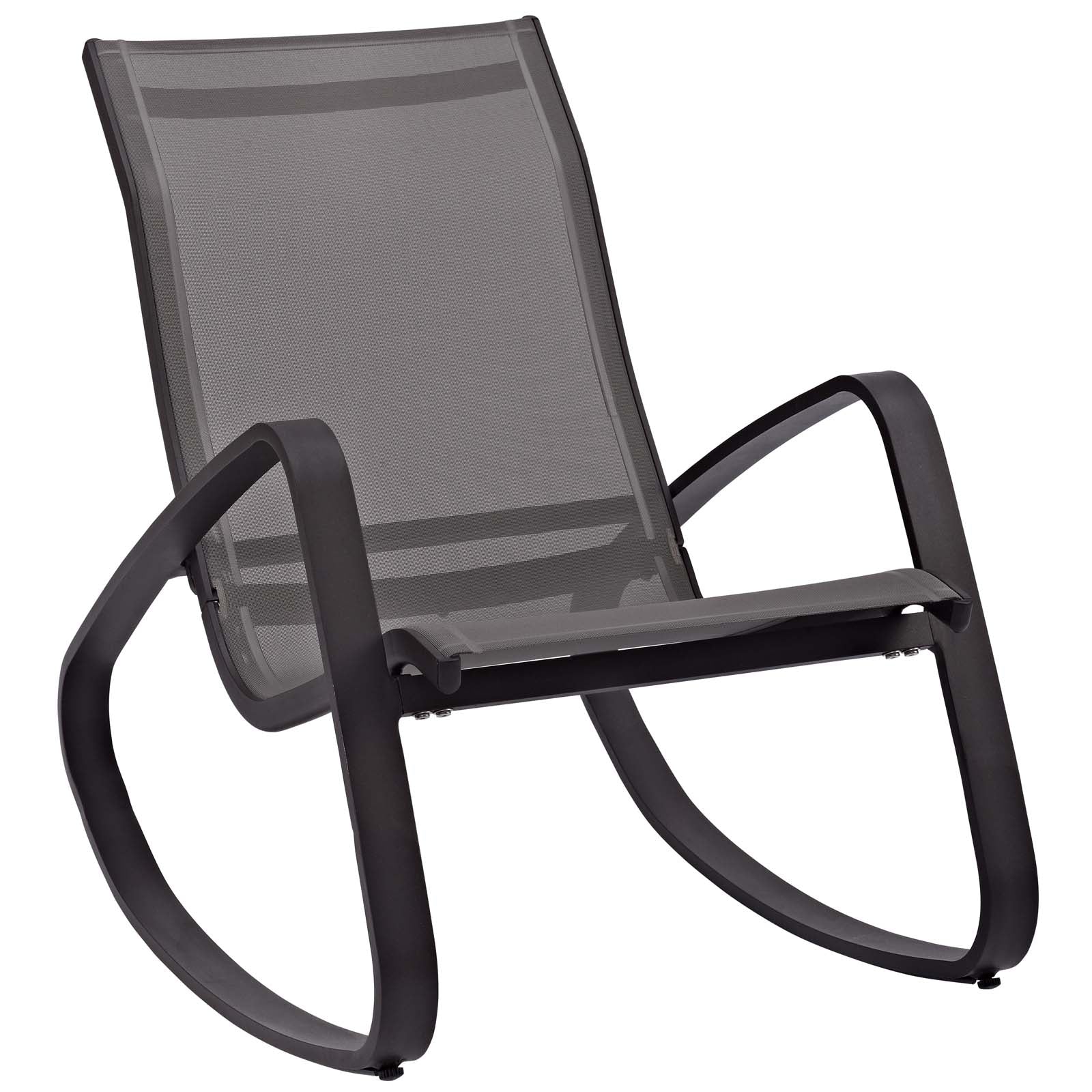 Modway Outdoor Chairs - Traveler Rocking Outdoor Sling Lounge Chair Black