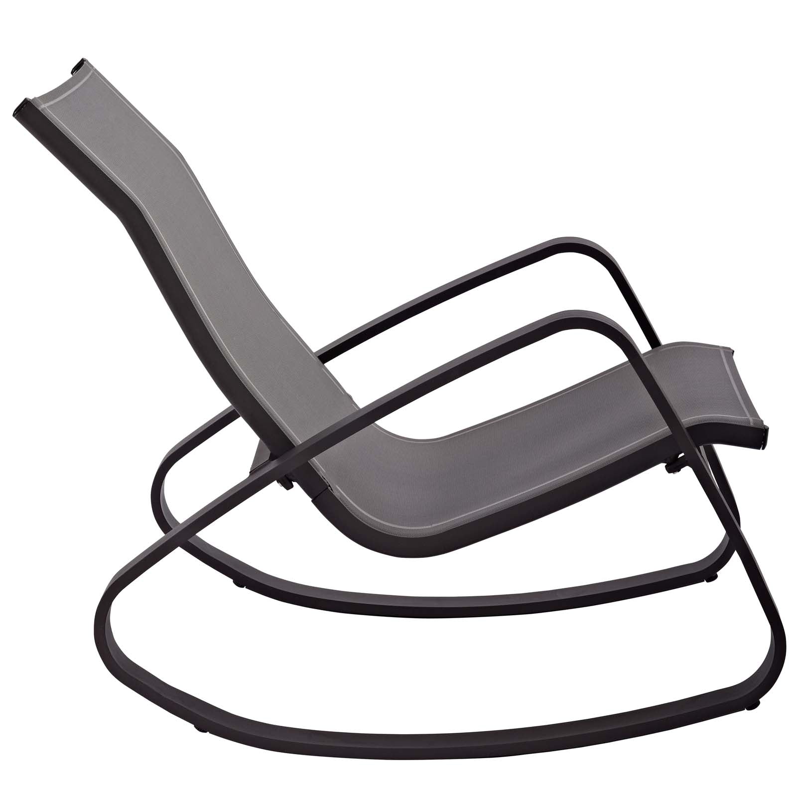 Modway Outdoor Chairs - Traveler Rocking Outdoor Sling Lounge Chair Black