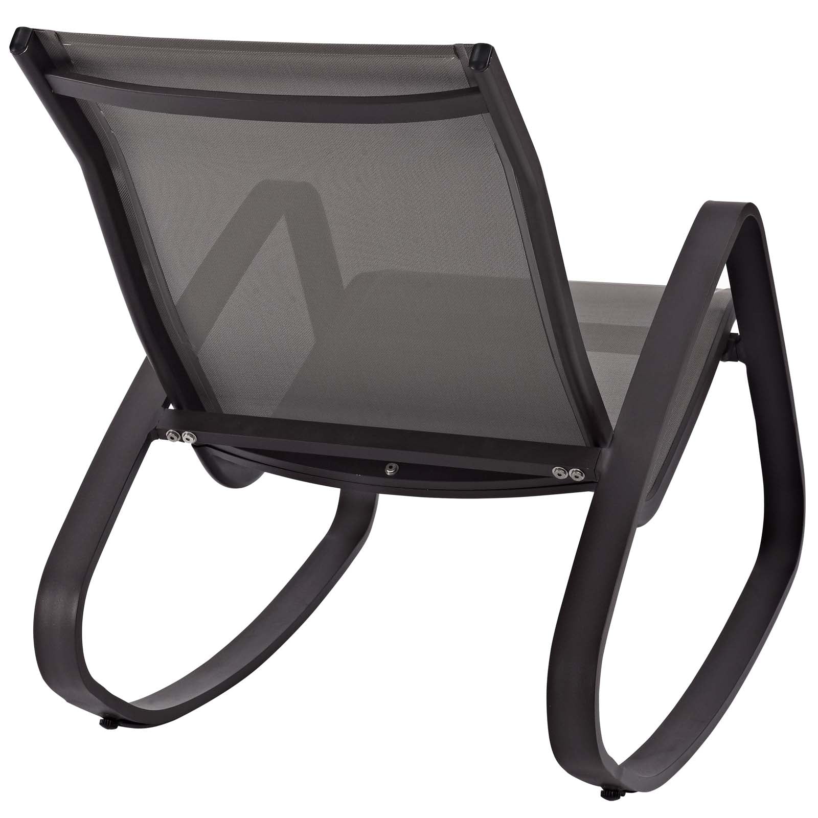 Modway Outdoor Chairs - Traveler Rocking Outdoor Sling Lounge Chair Black