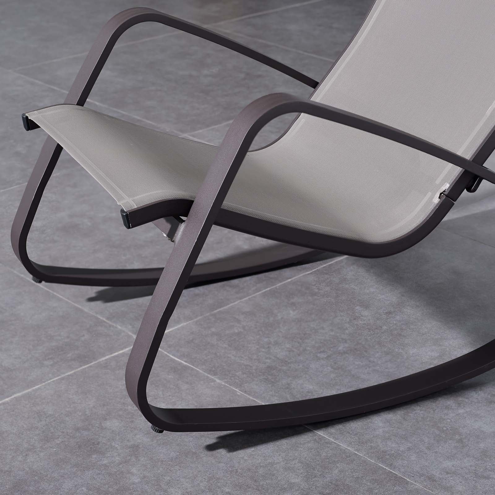 Modway Outdoor Chairs - Traveler Rocking Outdoor Sling Lounge Chair Black