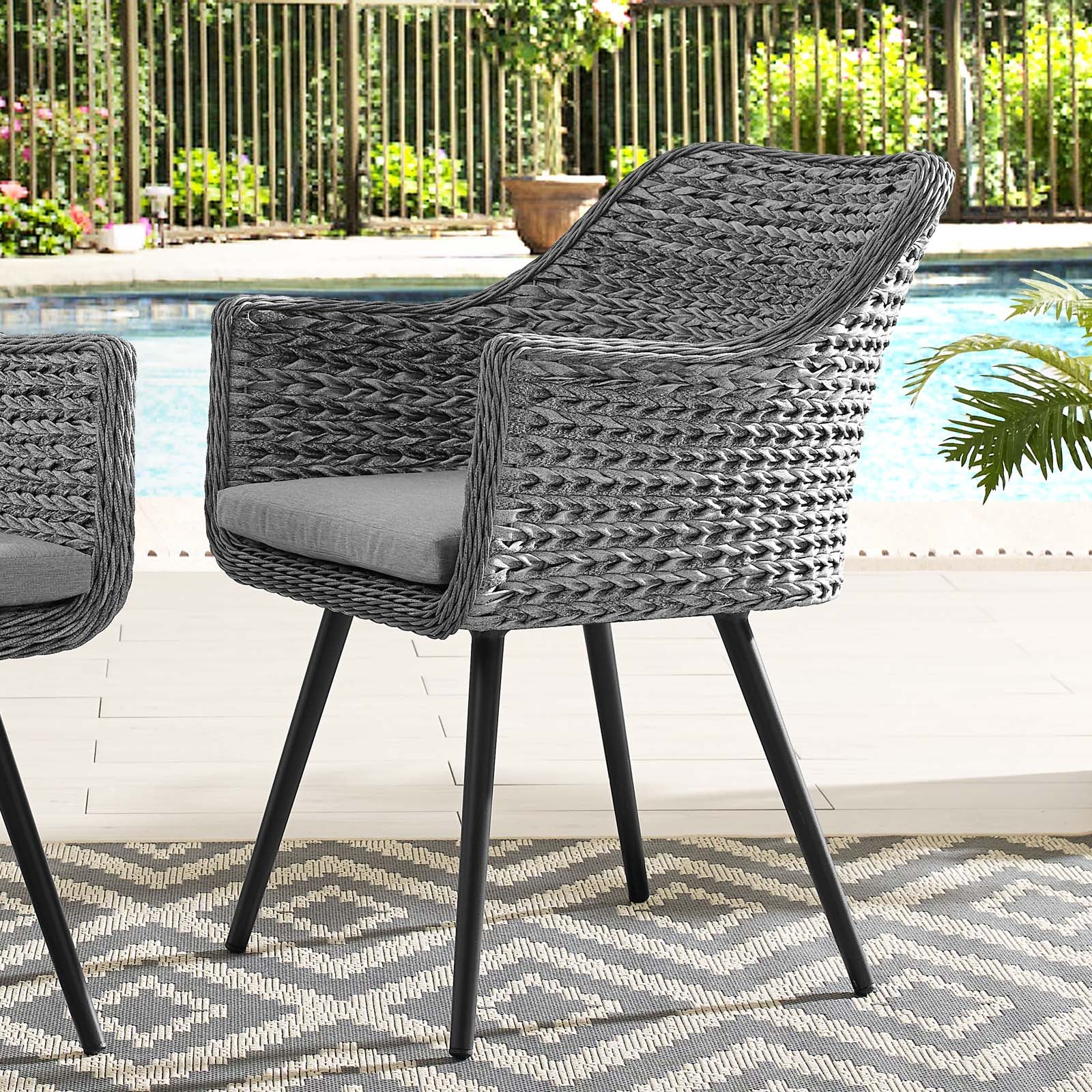 Modway Outdoor Chairs - Endeavor Dining Chair Gray