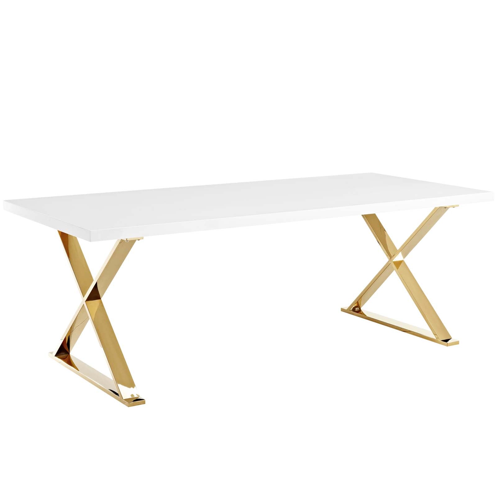Modway Dining Tables - Sector Dining Table White And Gold