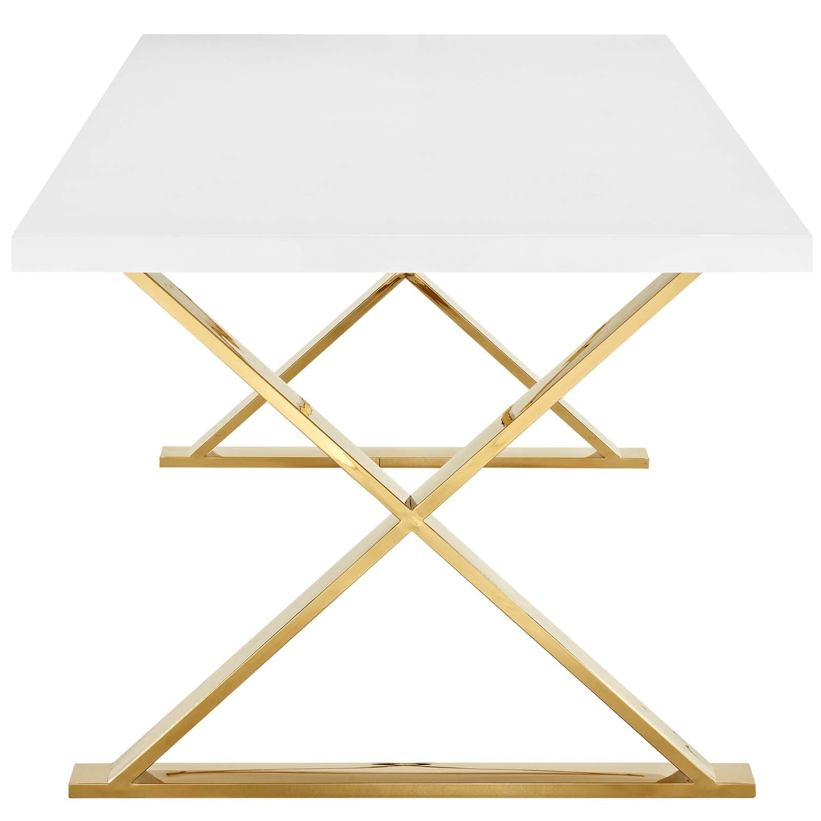 Modway Dining Tables - Sector Dining Table White And Gold