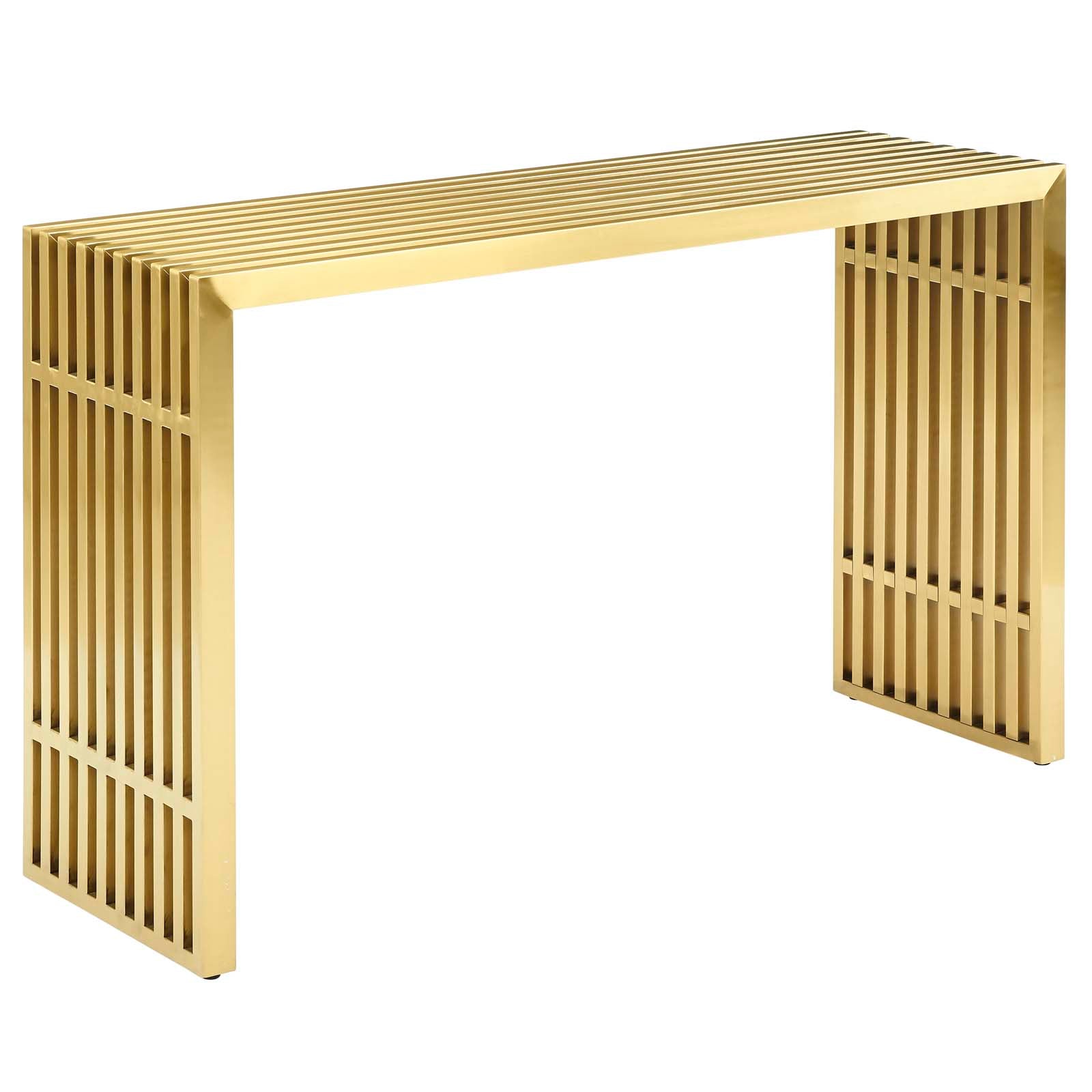 Modway Consoles - Gridiron Console Table Gold