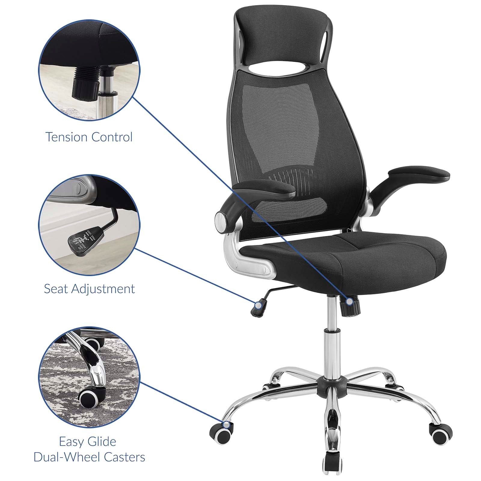 Modway Task Chairs - Expedite Highback Office Chair Black