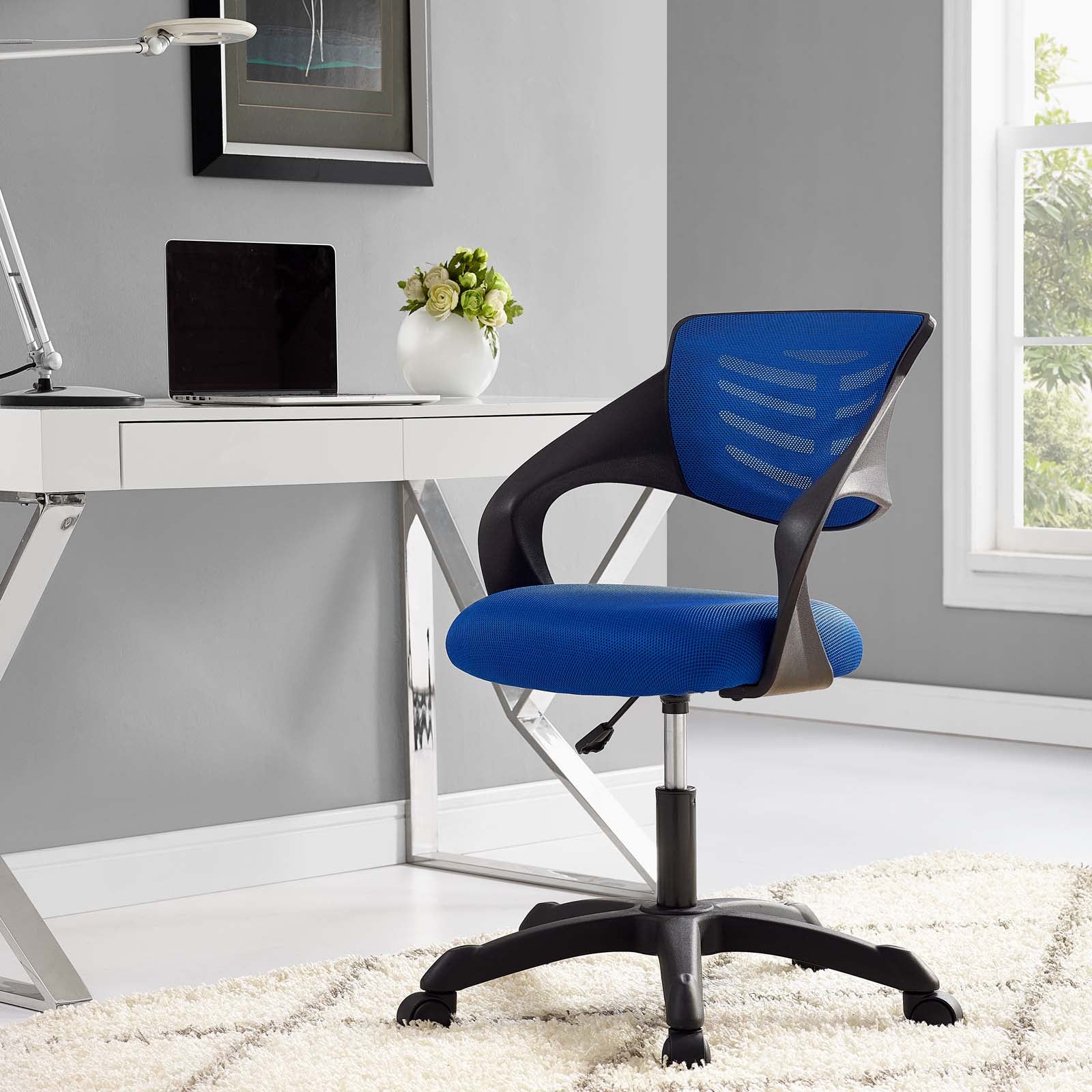 Modway Task Chairs - Thrive Mesh Office Chair Blue