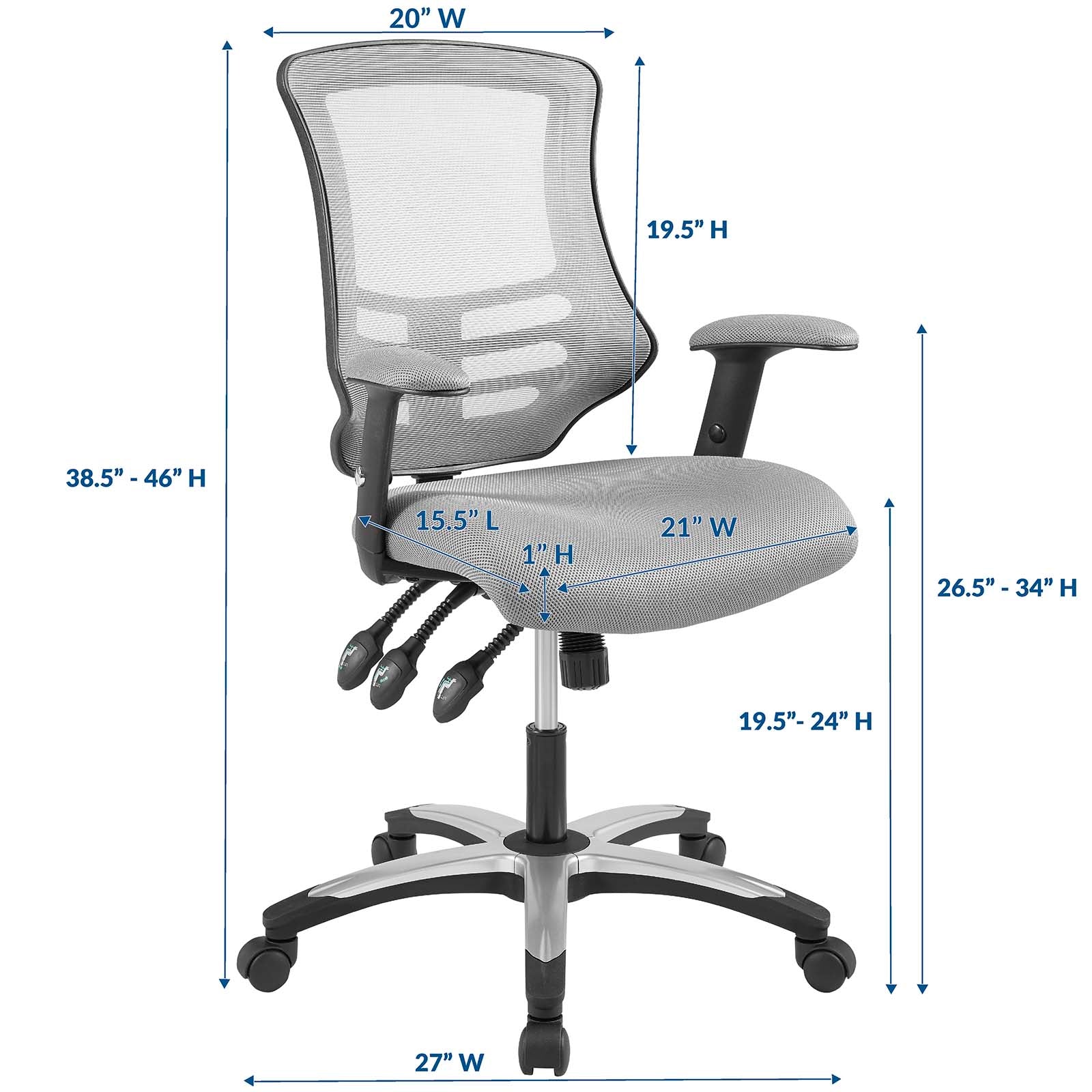 Modway Task Chairs - Calibrate Mesh Office Chair Gray