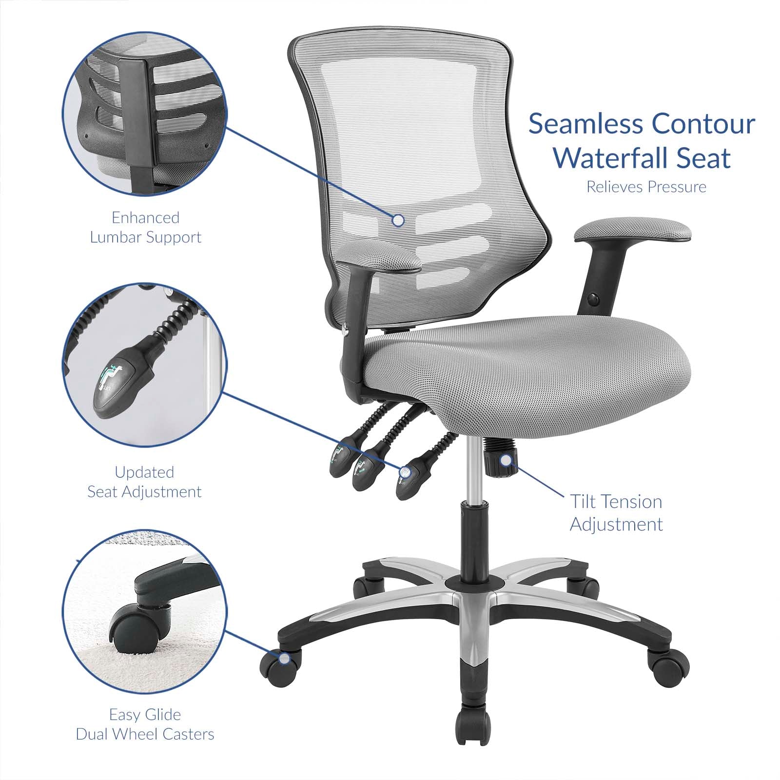 Modway Task Chairs - Calibrate Mesh Office Chair Gray