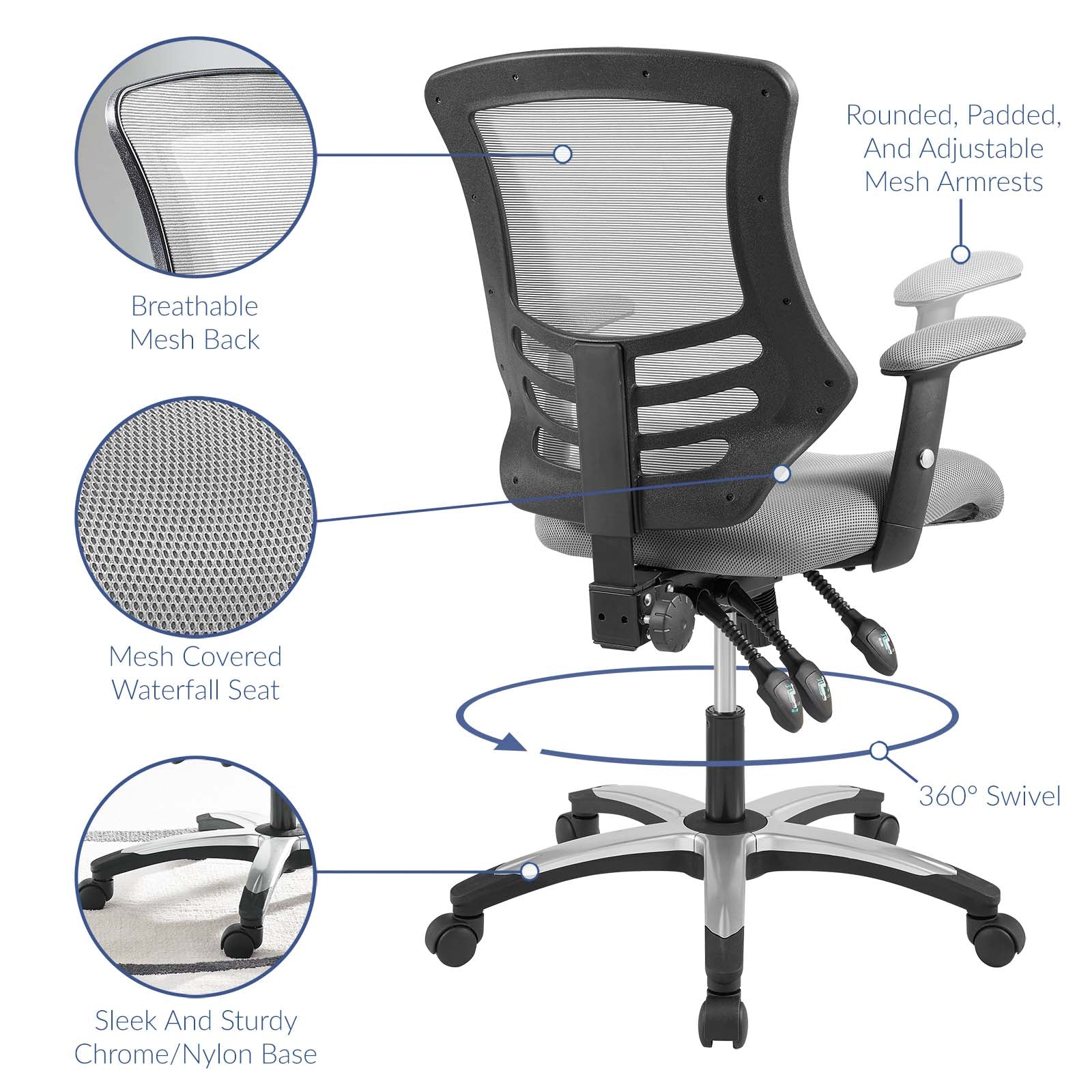 Modway Task Chairs - Calibrate Mesh Office Chair Gray