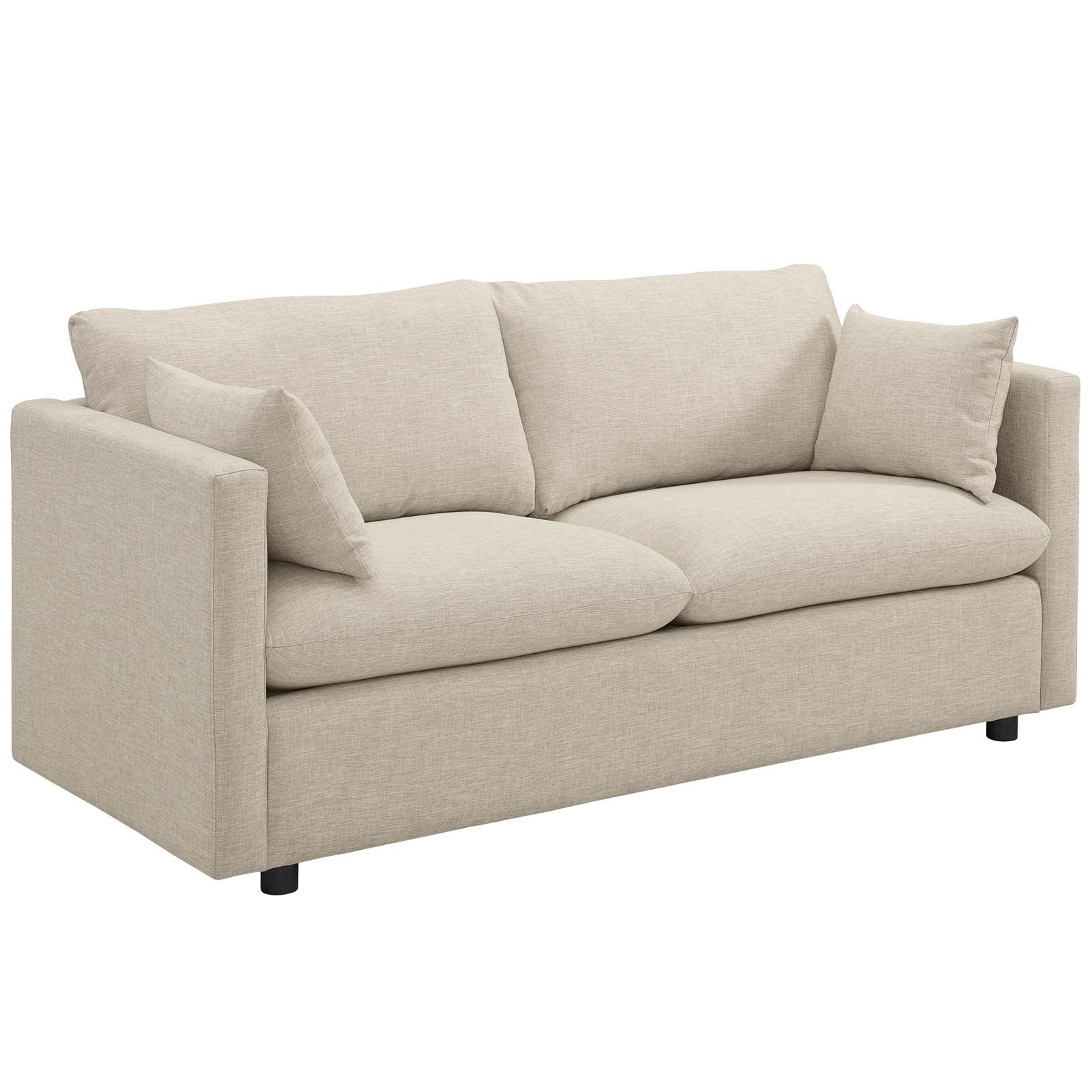 Modway Sofas & Couches - Activate Upholstered Fabric Sofa Beige