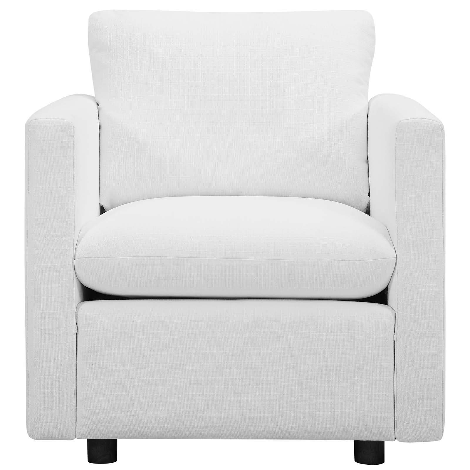 Modway Accent Chairs - Activate Upholstered Fabric Armchair White