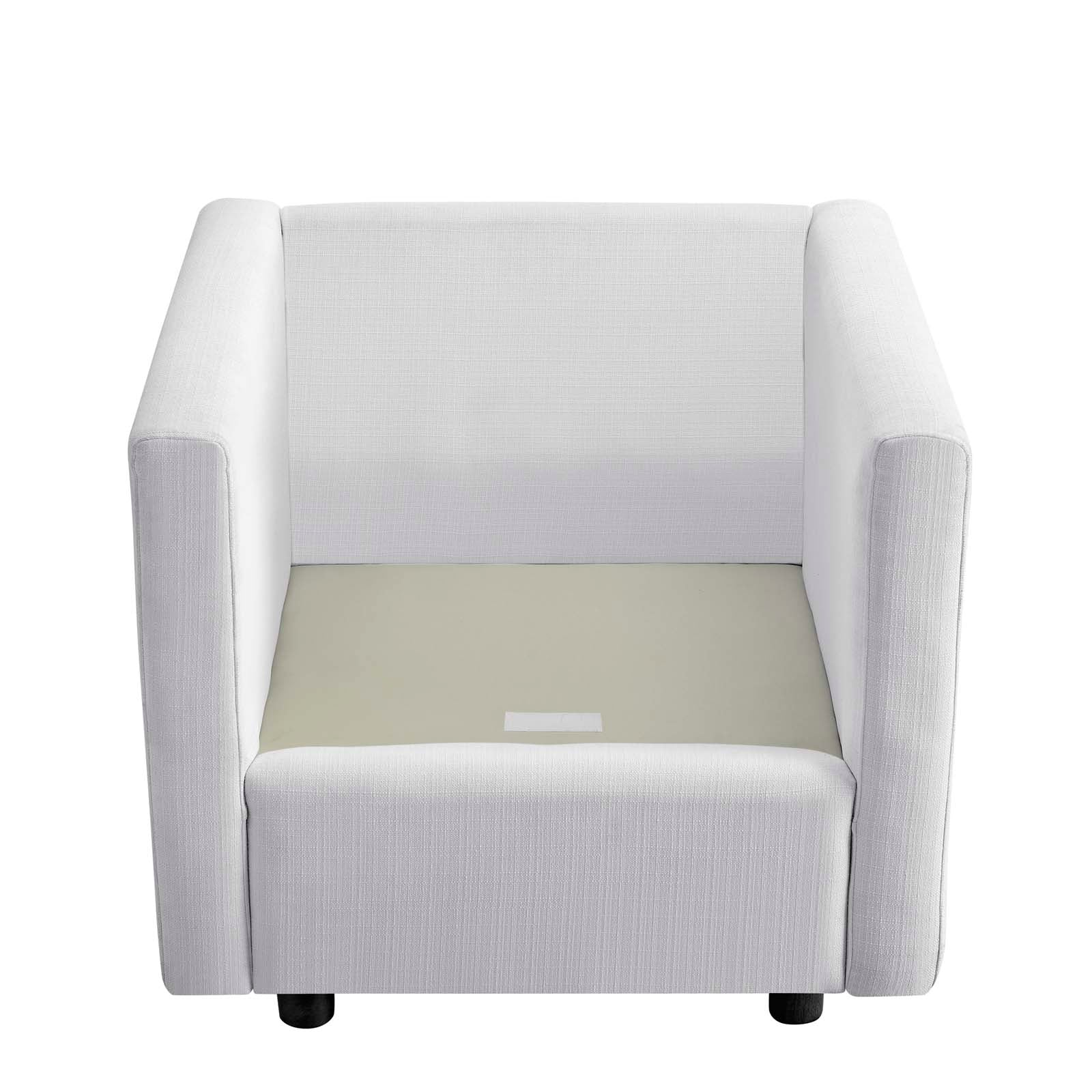 Modway Accent Chairs - Activate Upholstered Fabric Armchair White
