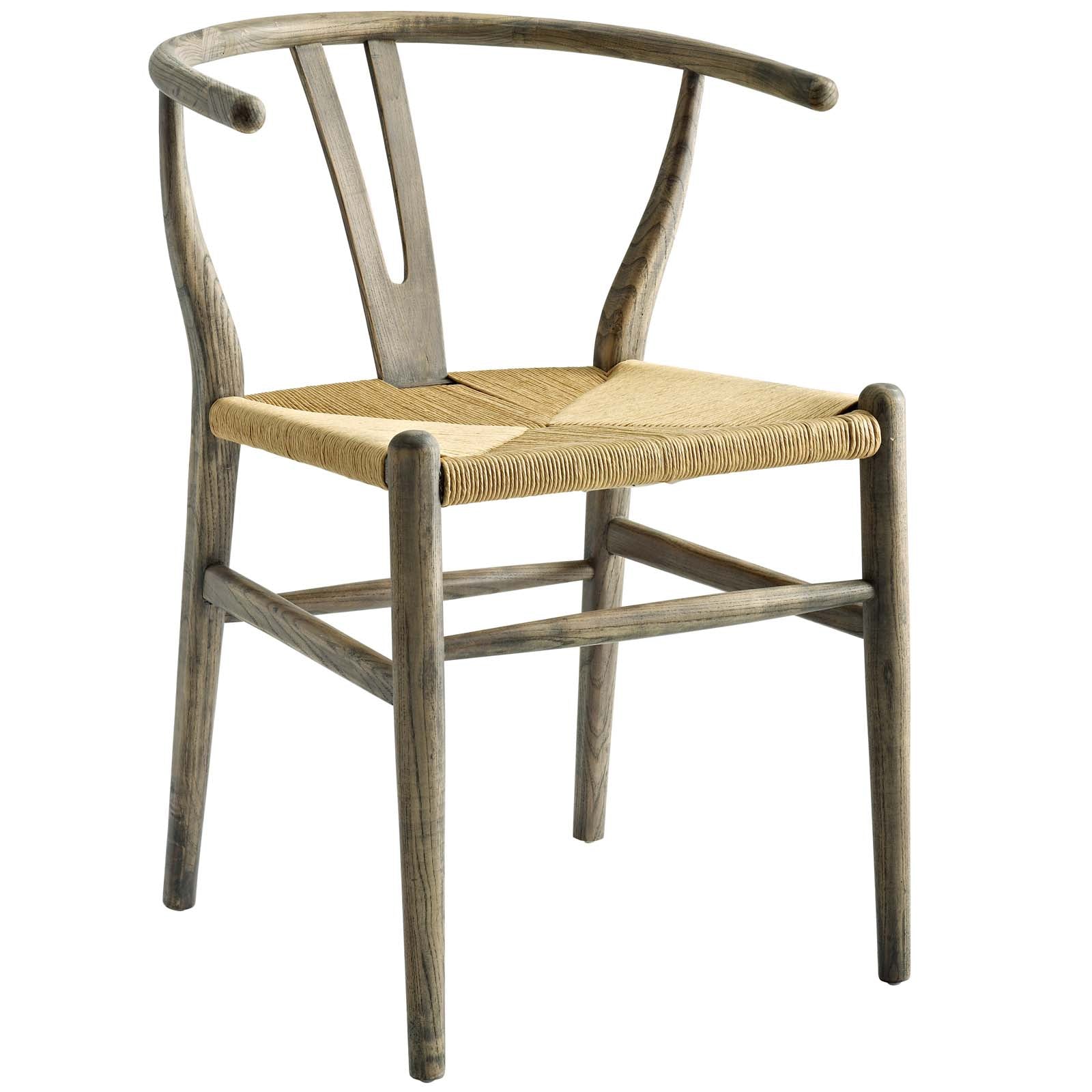 Modway Dining Chairs - Amish Dining Wood Side Chair Weathered Gray