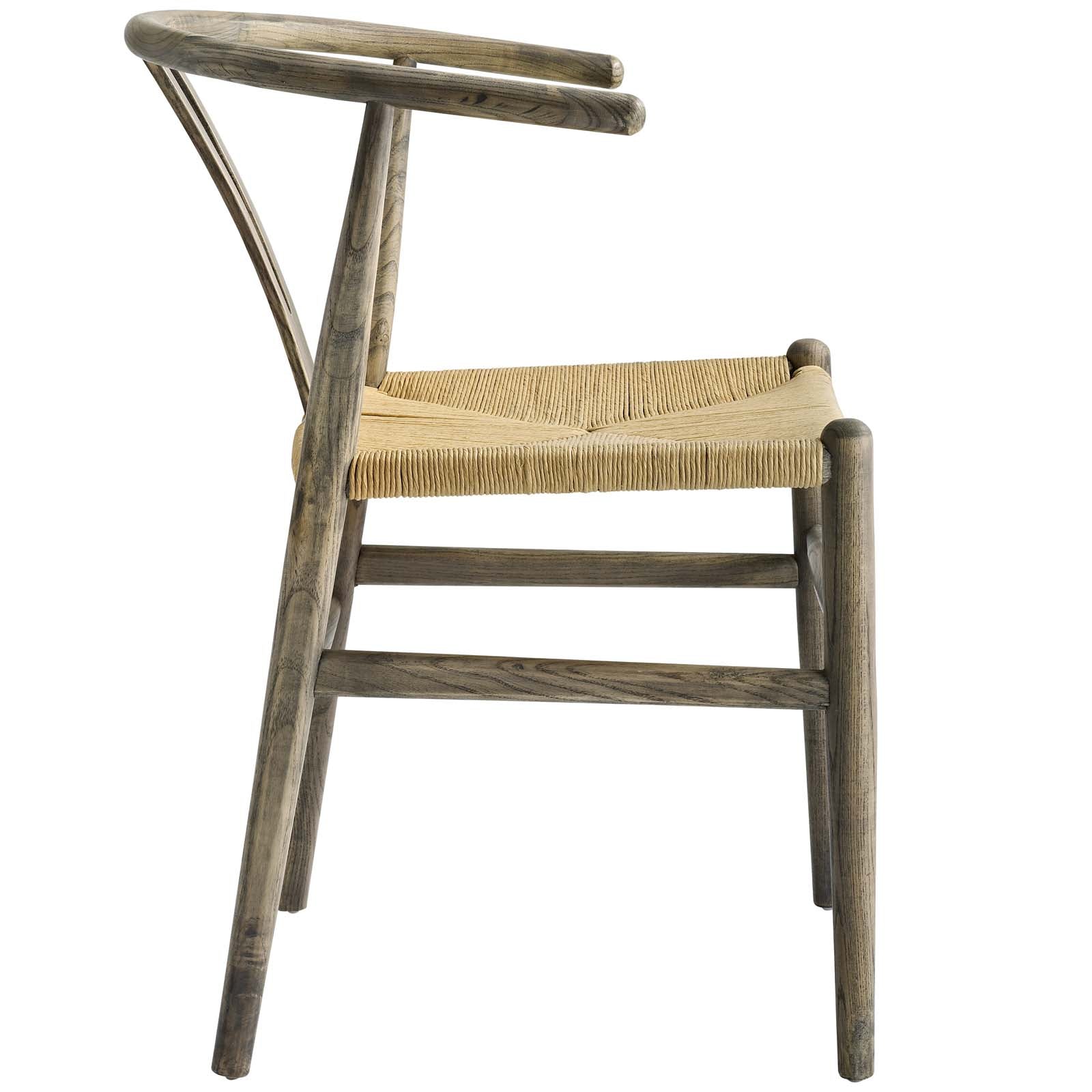 Modway Dining Chairs - Amish Dining Wood Side Chair Weathered Gray