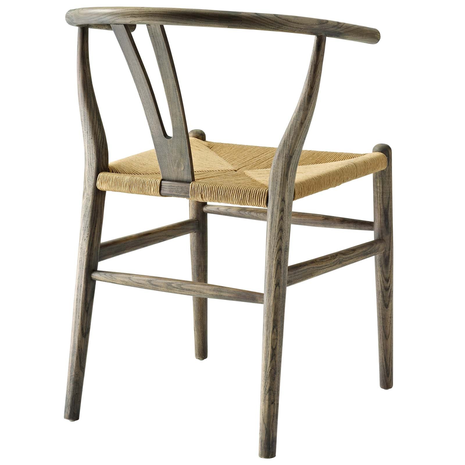 Modway Dining Chairs - Amish Dining Wood Side Chair Weathered Gray