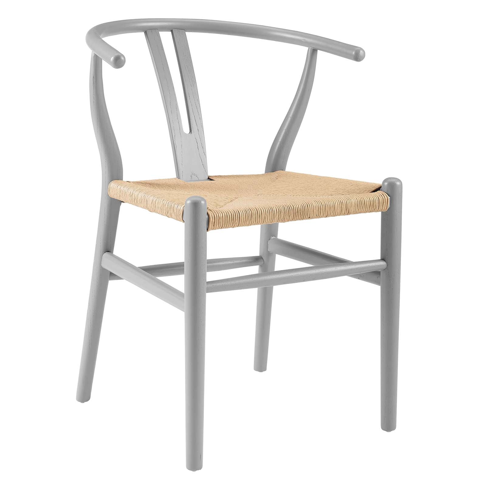 Modway Dining Chairs - Amish Dining Wood Side Chair Light Gray
