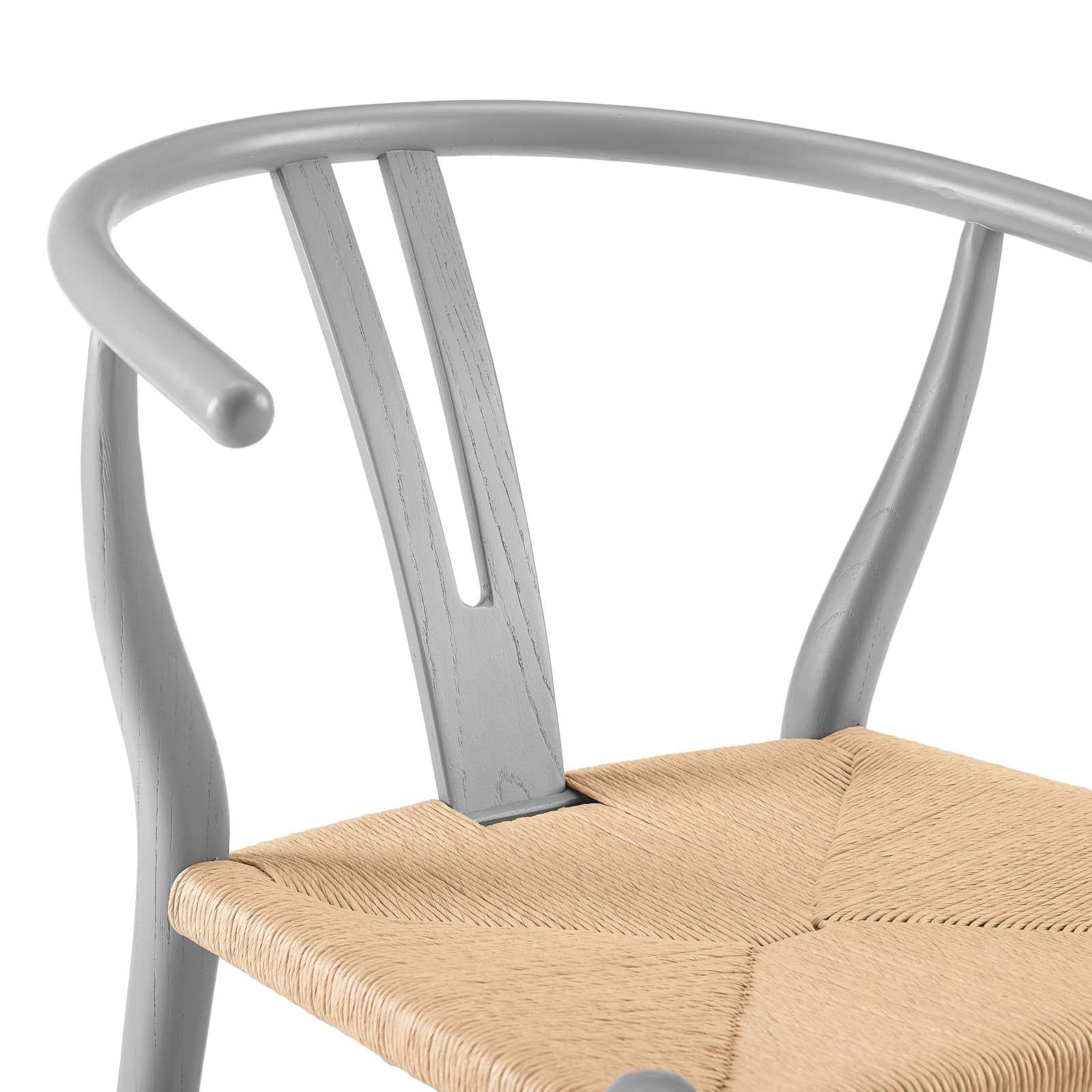 Modway Dining Chairs - Amish Dining Wood Side Chair Light Gray