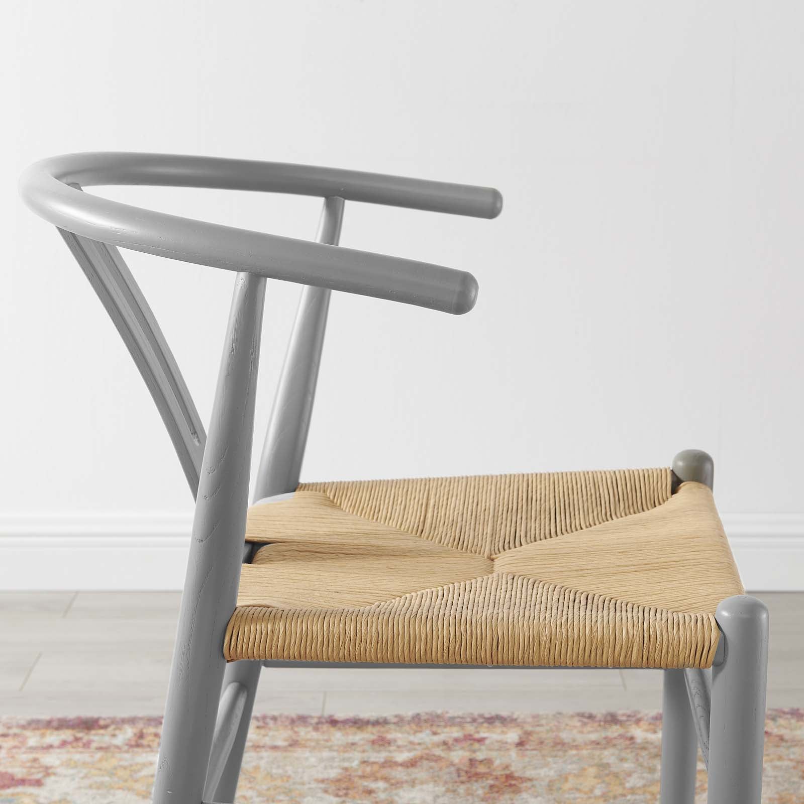Modway Dining Chairs - Amish Dining Wood Side Chair Light Gray