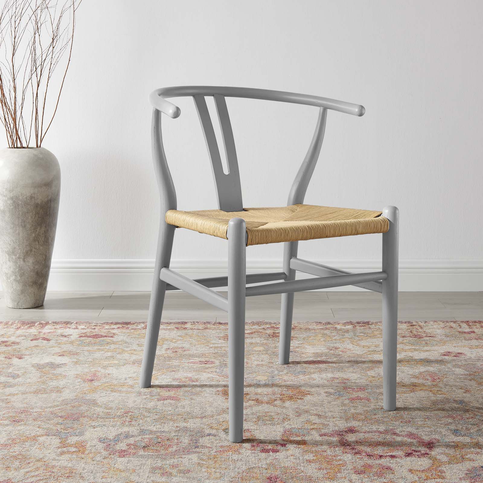 Modway Dining Chairs - Amish Dining Wood Side Chair Light Gray