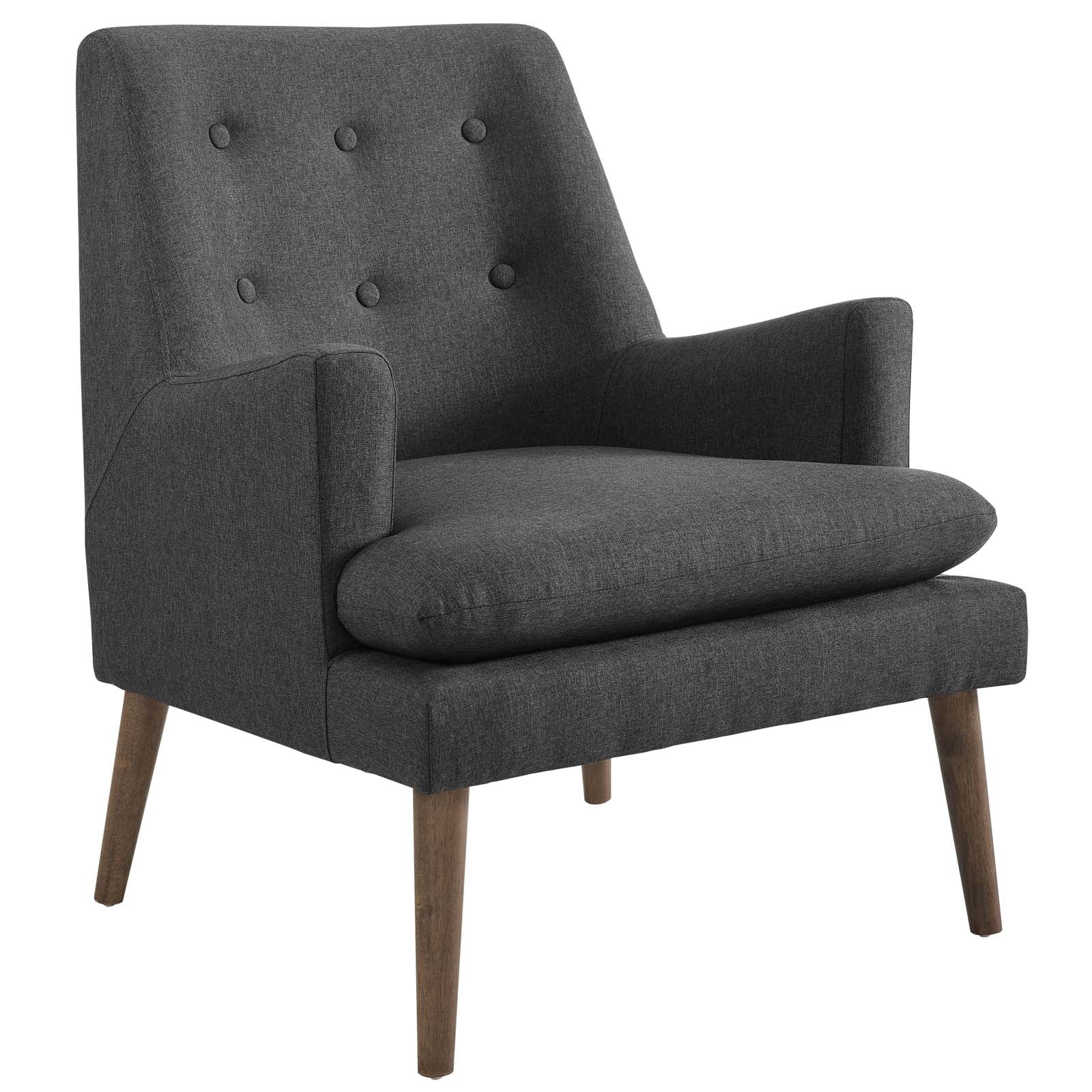 Modway Accent Chairs - Leisure Upholstered Lounge Chair Gray
