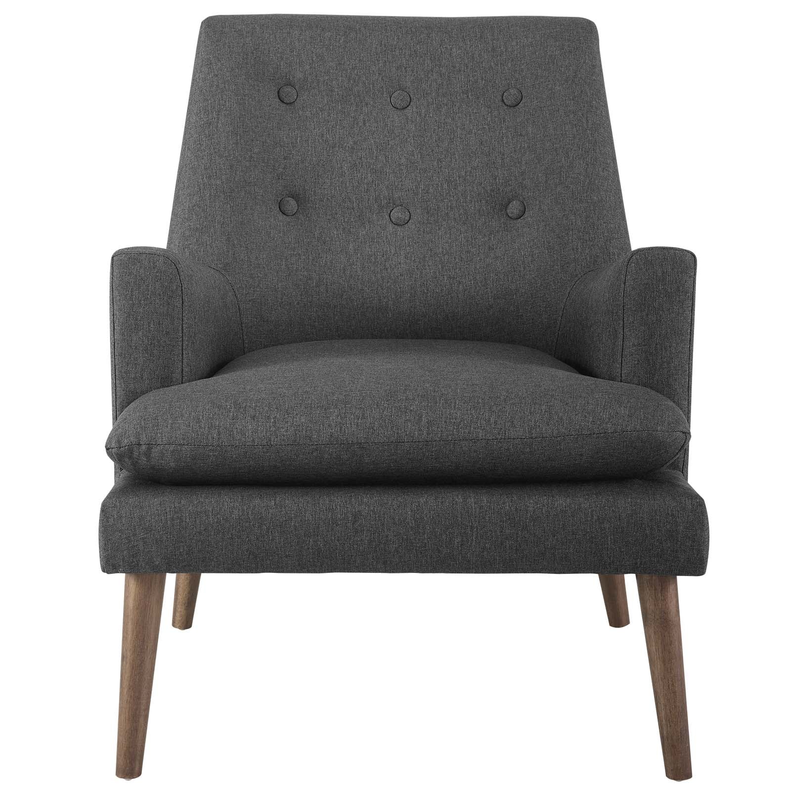 Modway Accent Chairs - Leisure Upholstered Lounge Chair Gray