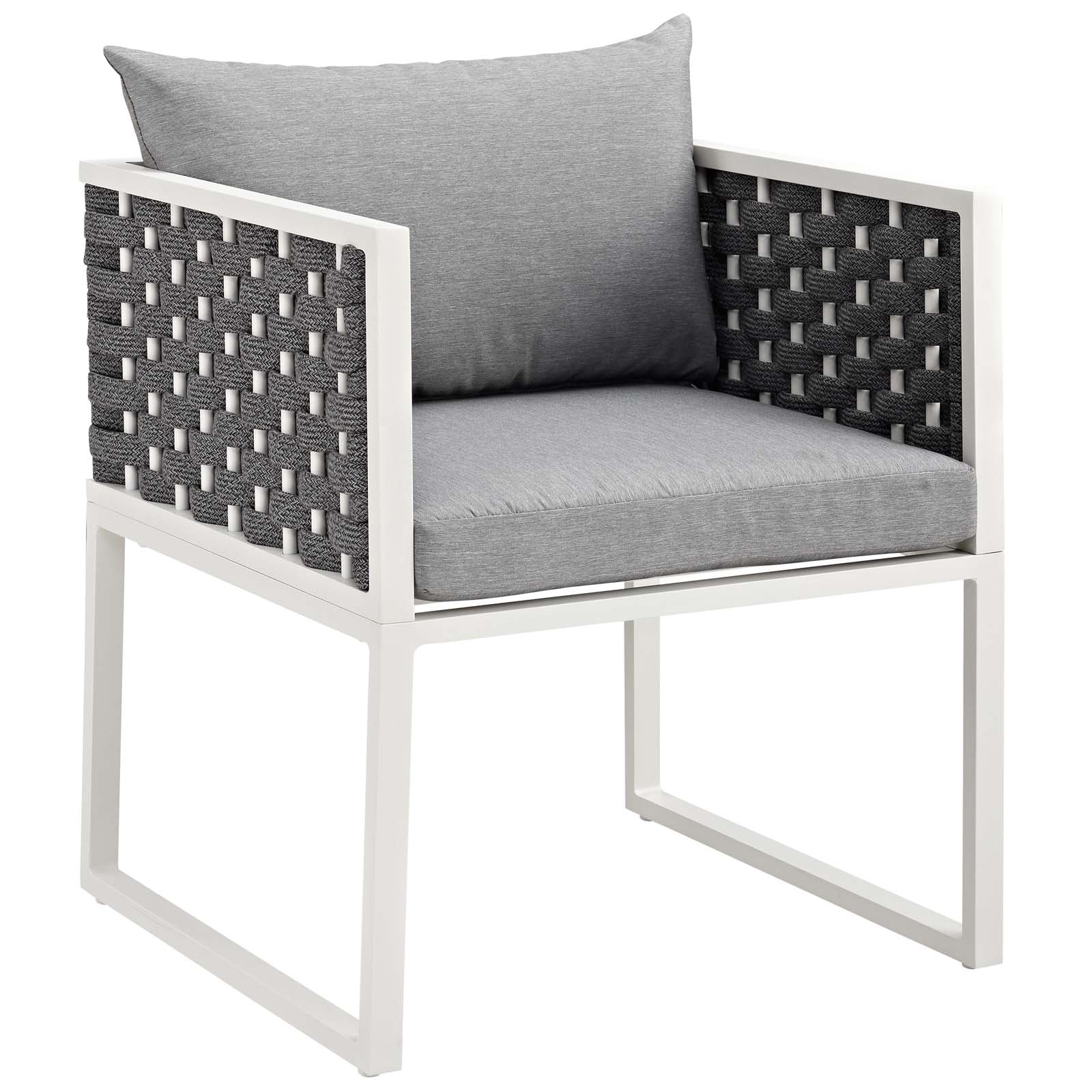 Modway Outdoor Dining Chairs - Stance Outdoor Dining Armchair White & Gray