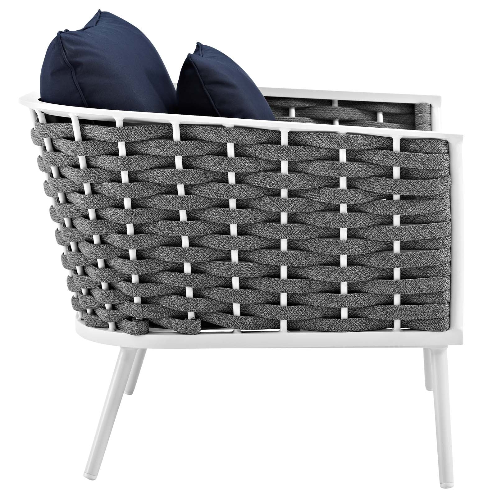 Modway Outdoor Chairs - Stance Outdoor Armchair White & Navy