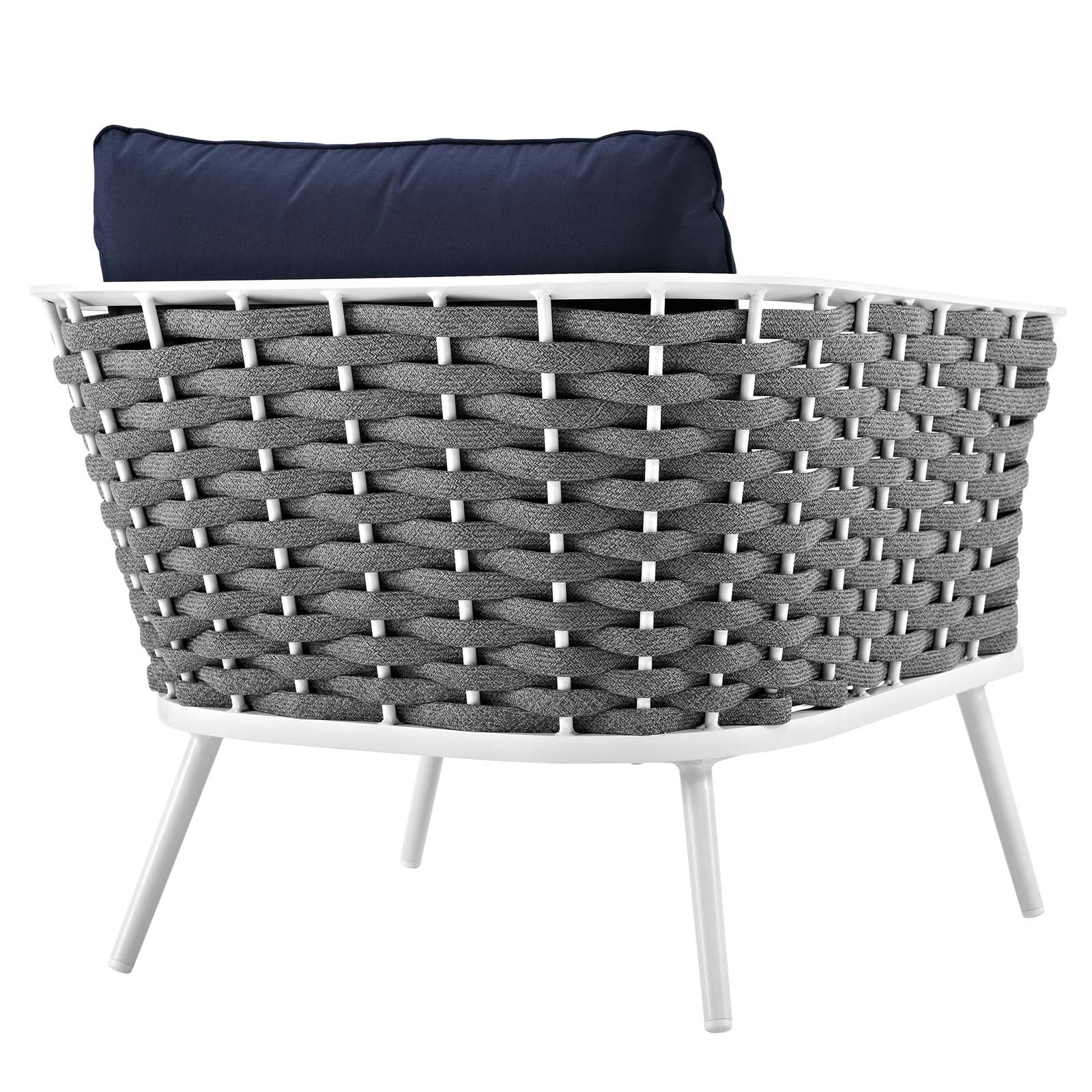 Modway Outdoor Chairs - Stance Outdoor Armchair White & Navy