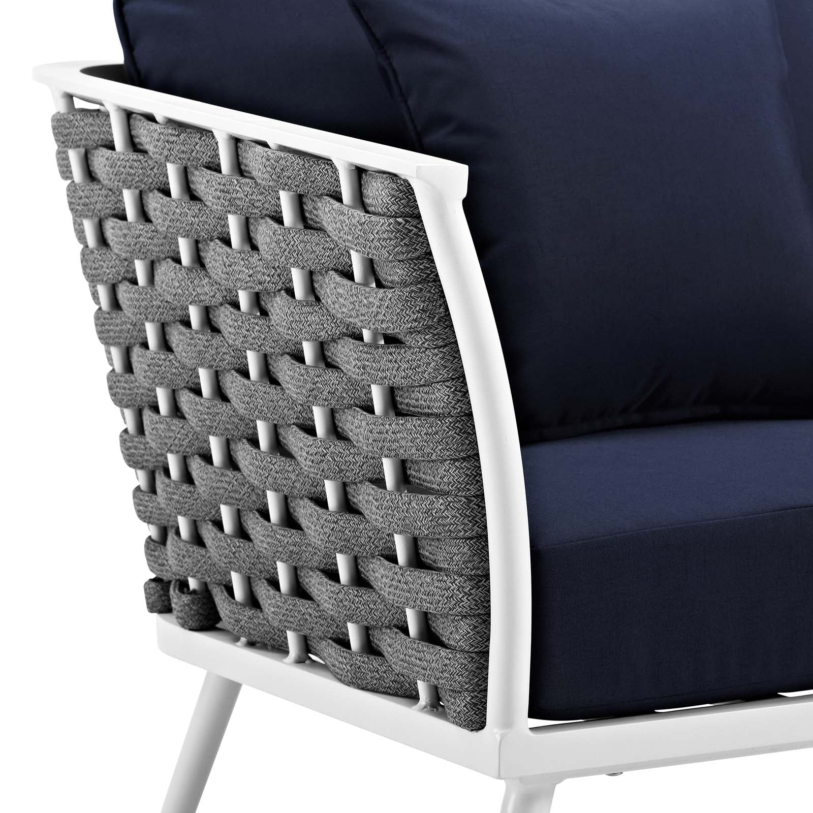 Modway Outdoor Chairs - Stance Outdoor Armchair White & Navy