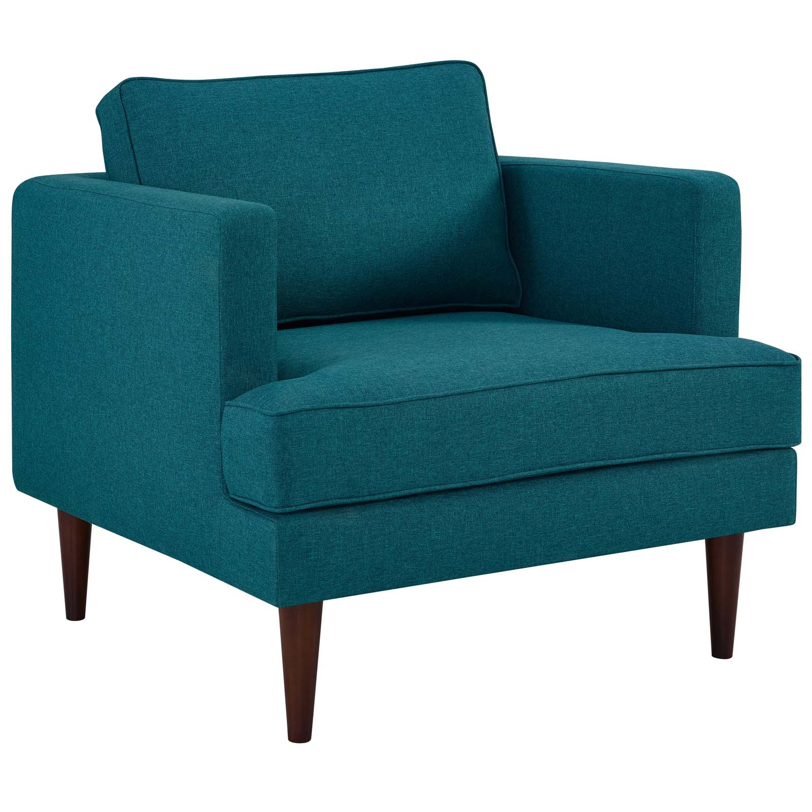 Modway Accent Chairs - Agile Upholstered Fabric Armchair Teal