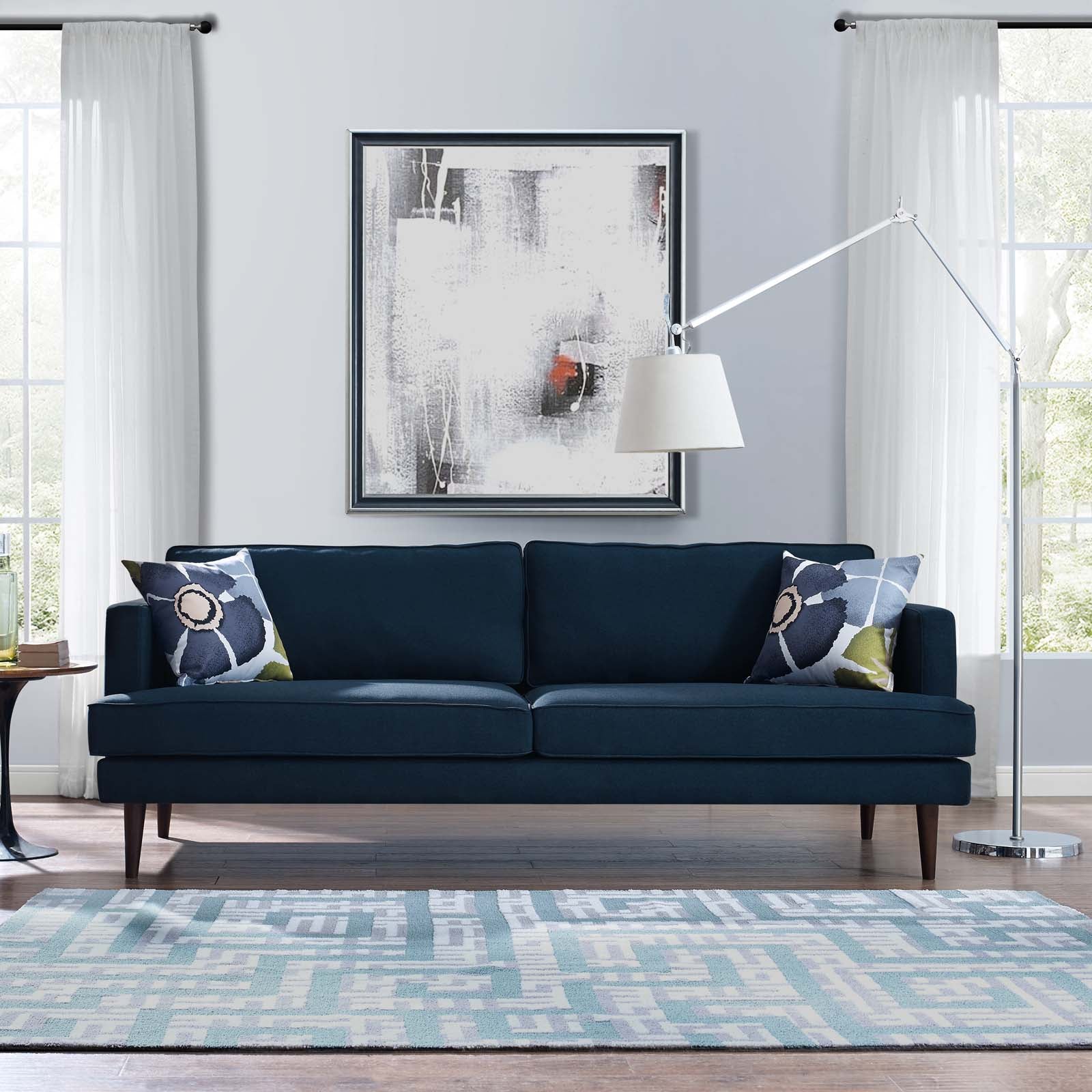 Modway Sofas & Couches - Agile Upholstered Fabric Sofa Blue