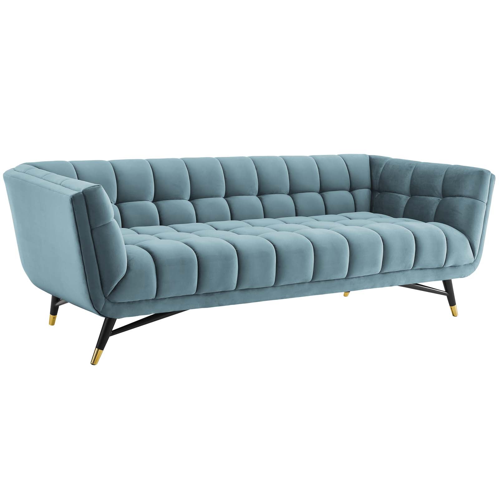 Modway Sofas & Couches - Adept Performance Velvet Sofa Sea Blue