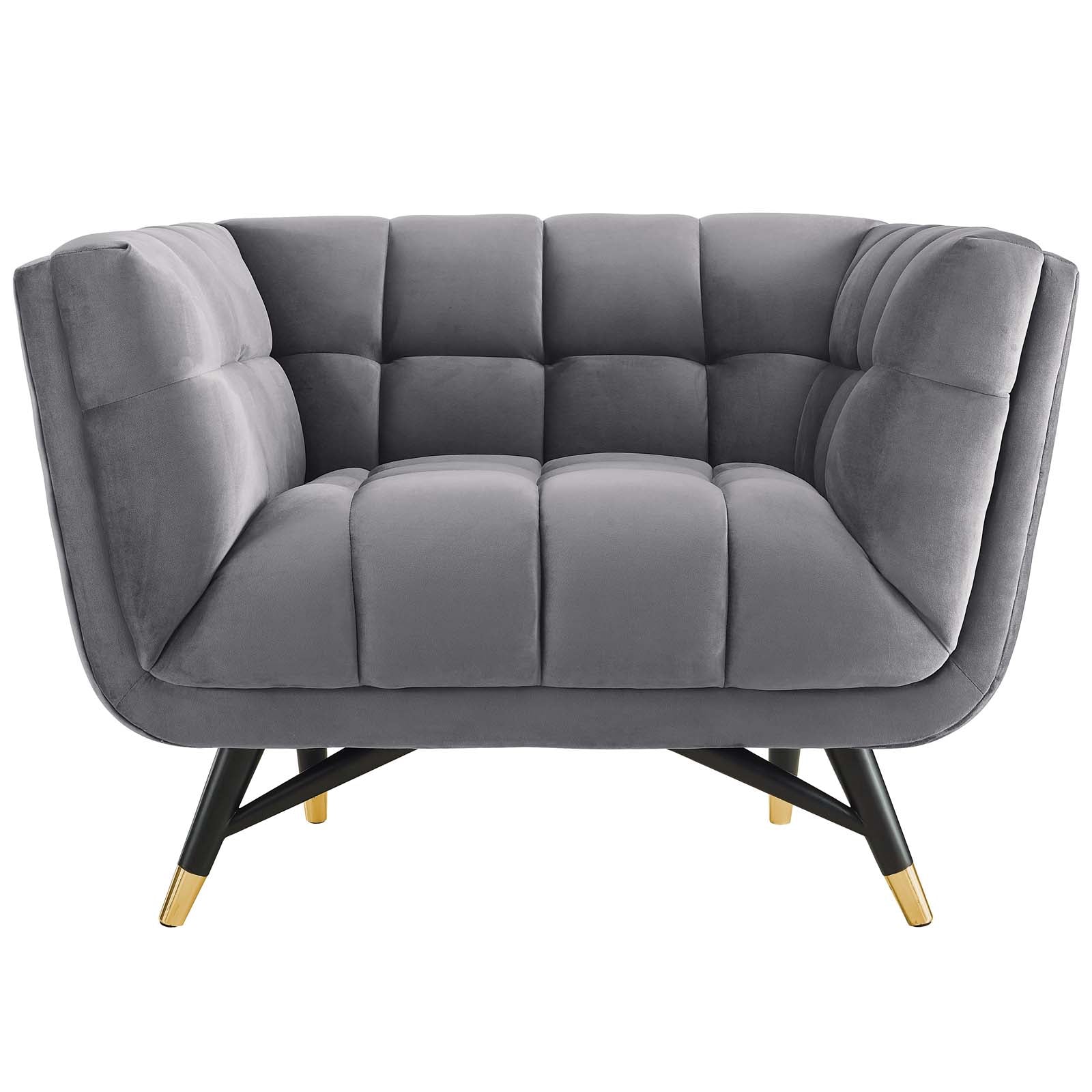 Modway Accent Chairs - Adept Performance Velvet Armchair Gray