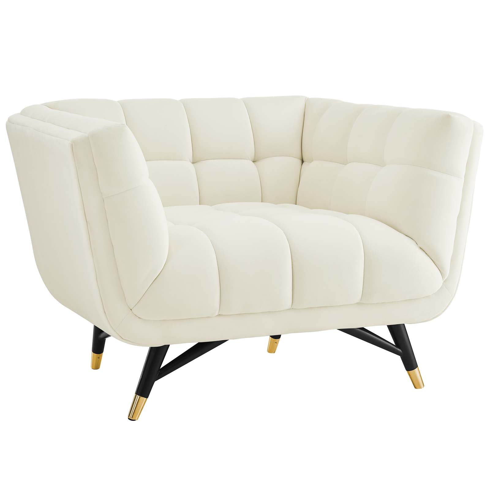 Modway Accent Chairs - Adept Performance Velvet Armchair Ivory