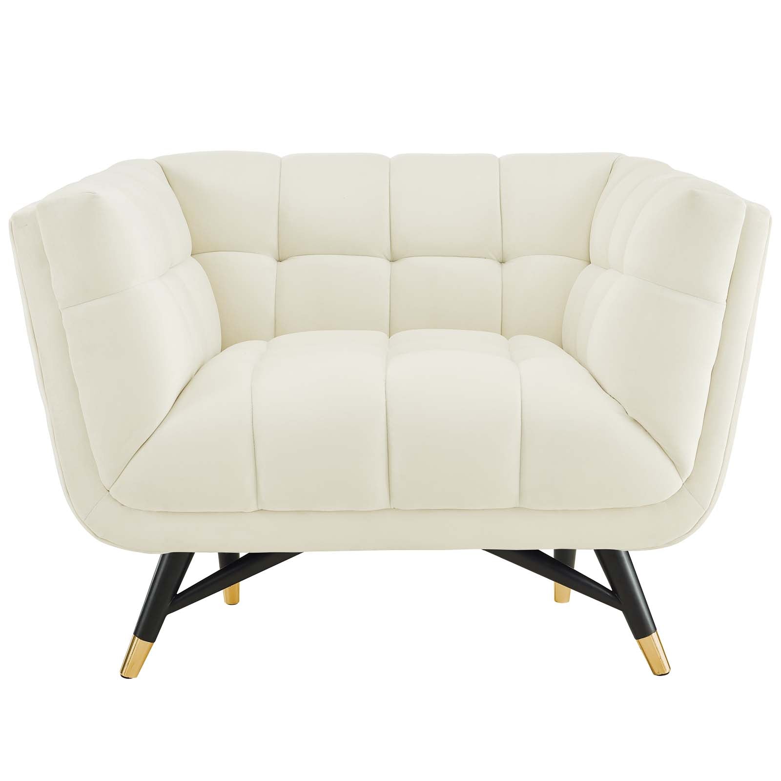 Modway Accent Chairs - Adept Performance Velvet Armchair Ivory