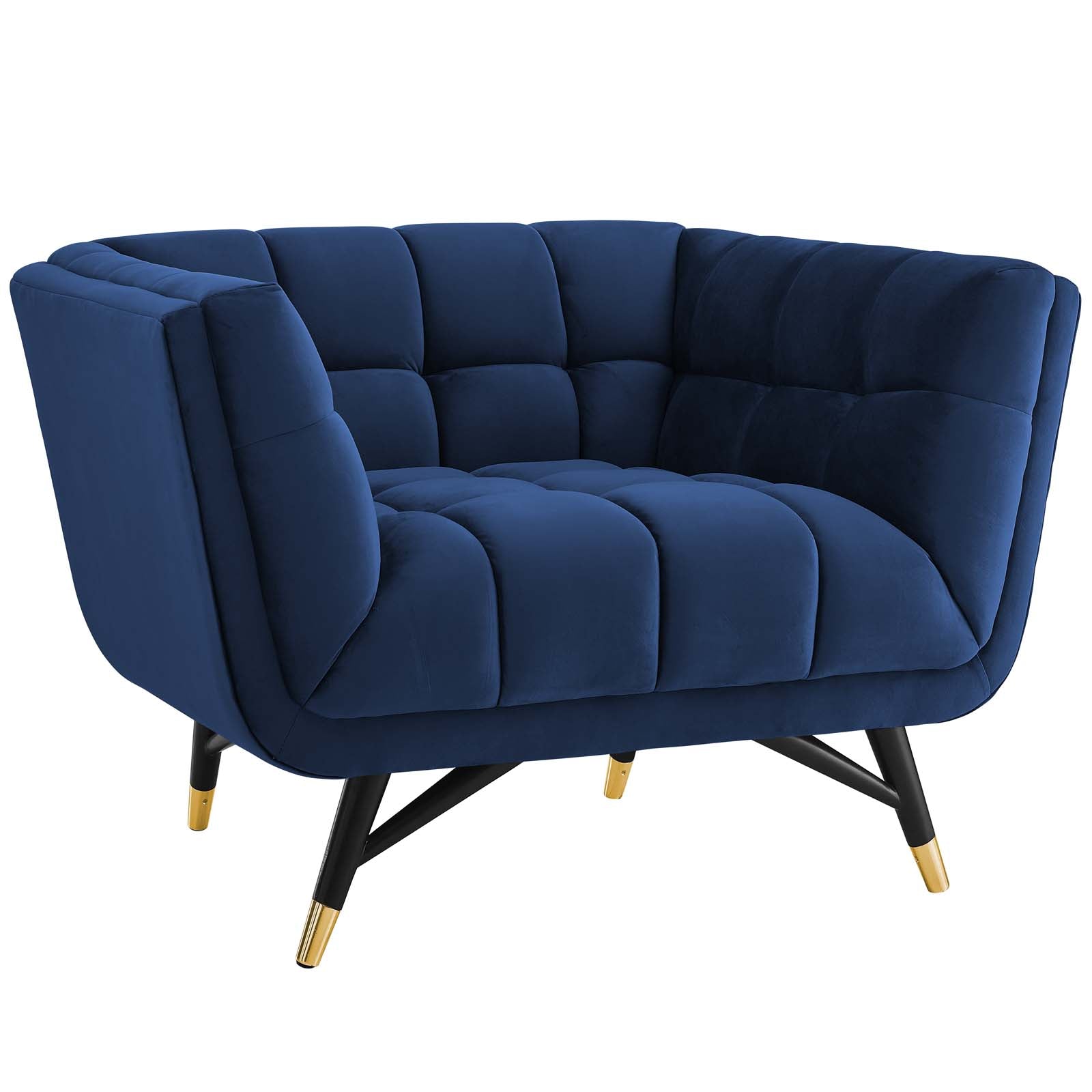 Modway Accent Chairs - Adept Armchair Midnight Blue & Black