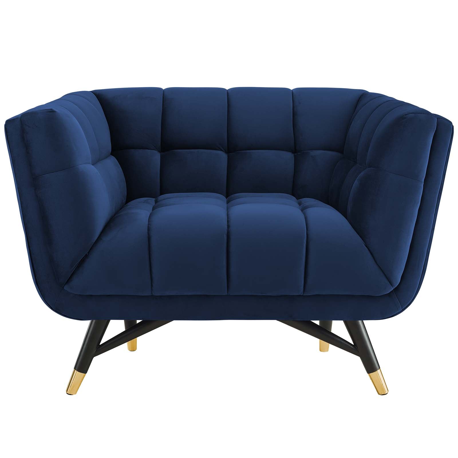 Modway Accent Chairs - Adept Armchair Midnight Blue & Black