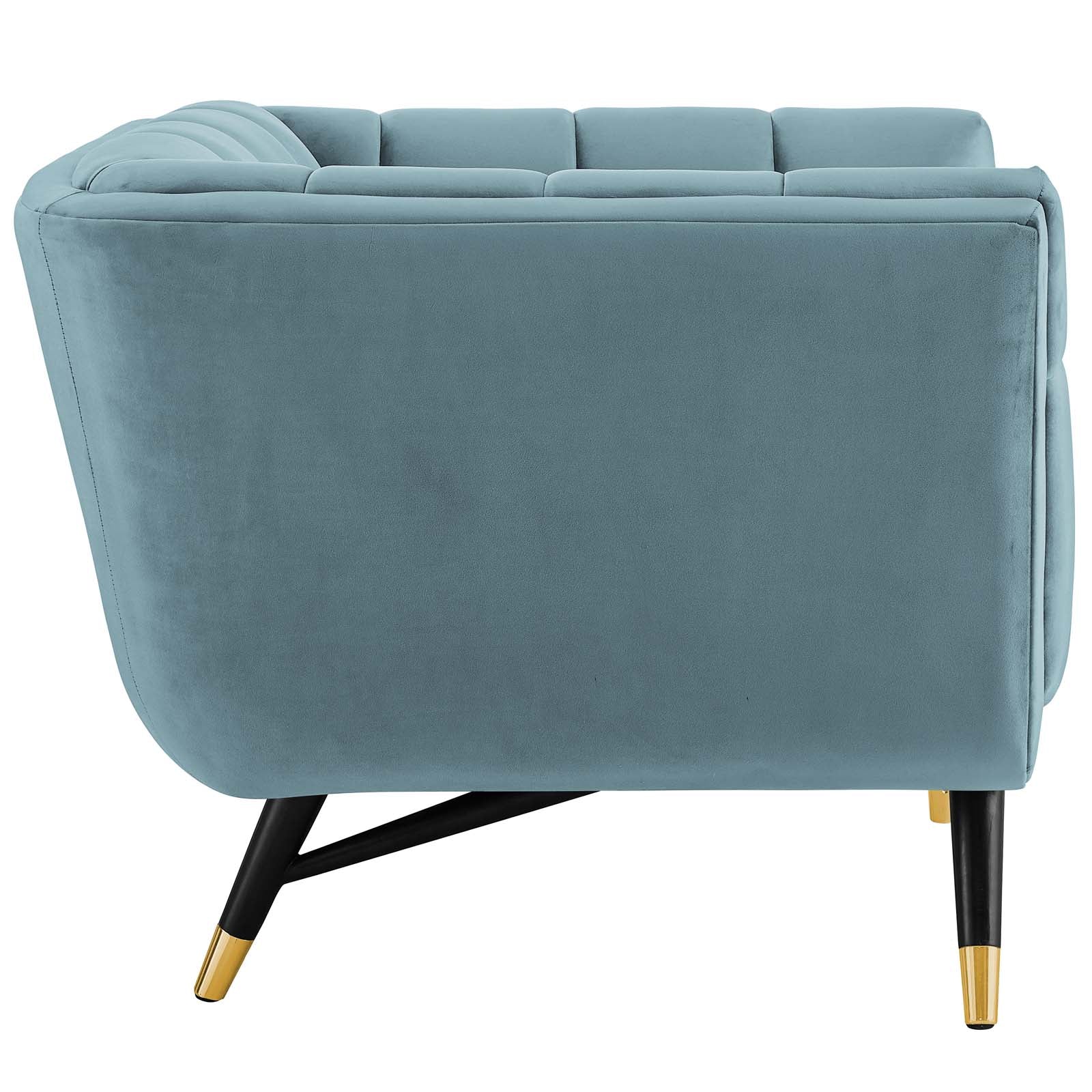 Modway Accent Chairs - Adept Performance Velvet Armchair Sea Blue