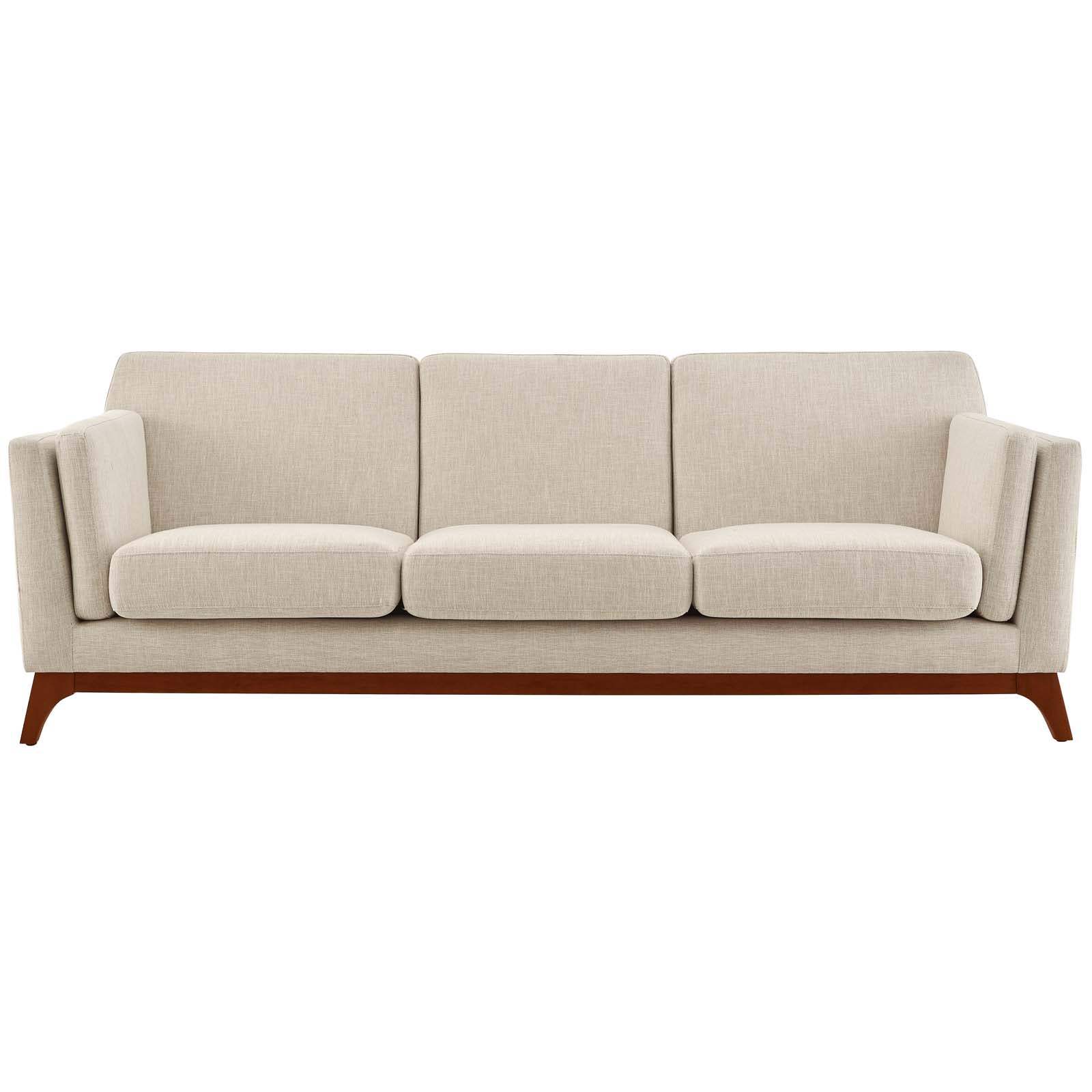 Modway Sofas & Couches - Chance Upholstered Fabric Sofa Beige