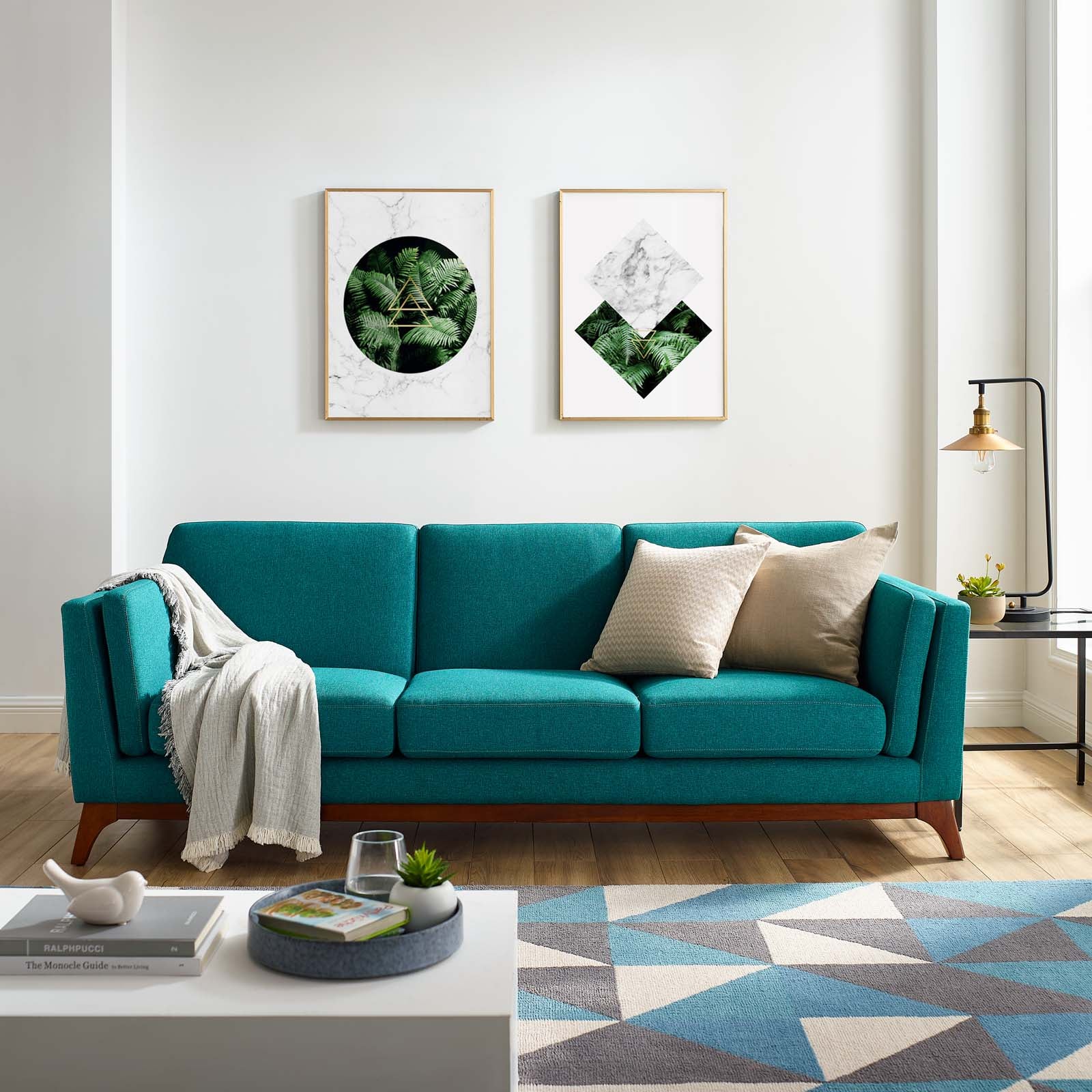 Modway Sofas & Couches - Chance Upholstered Fabric Sofa Teal