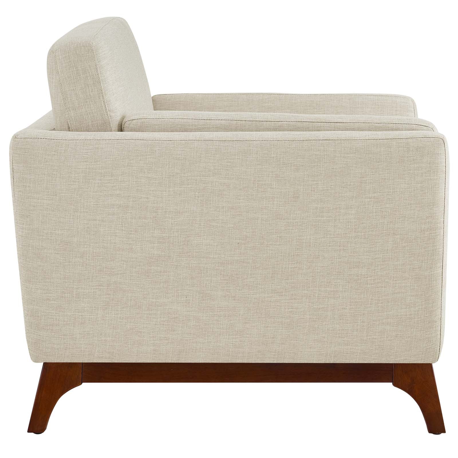 Modway Accent Chairs - Chance Upholstered Fabric Armchair Beige