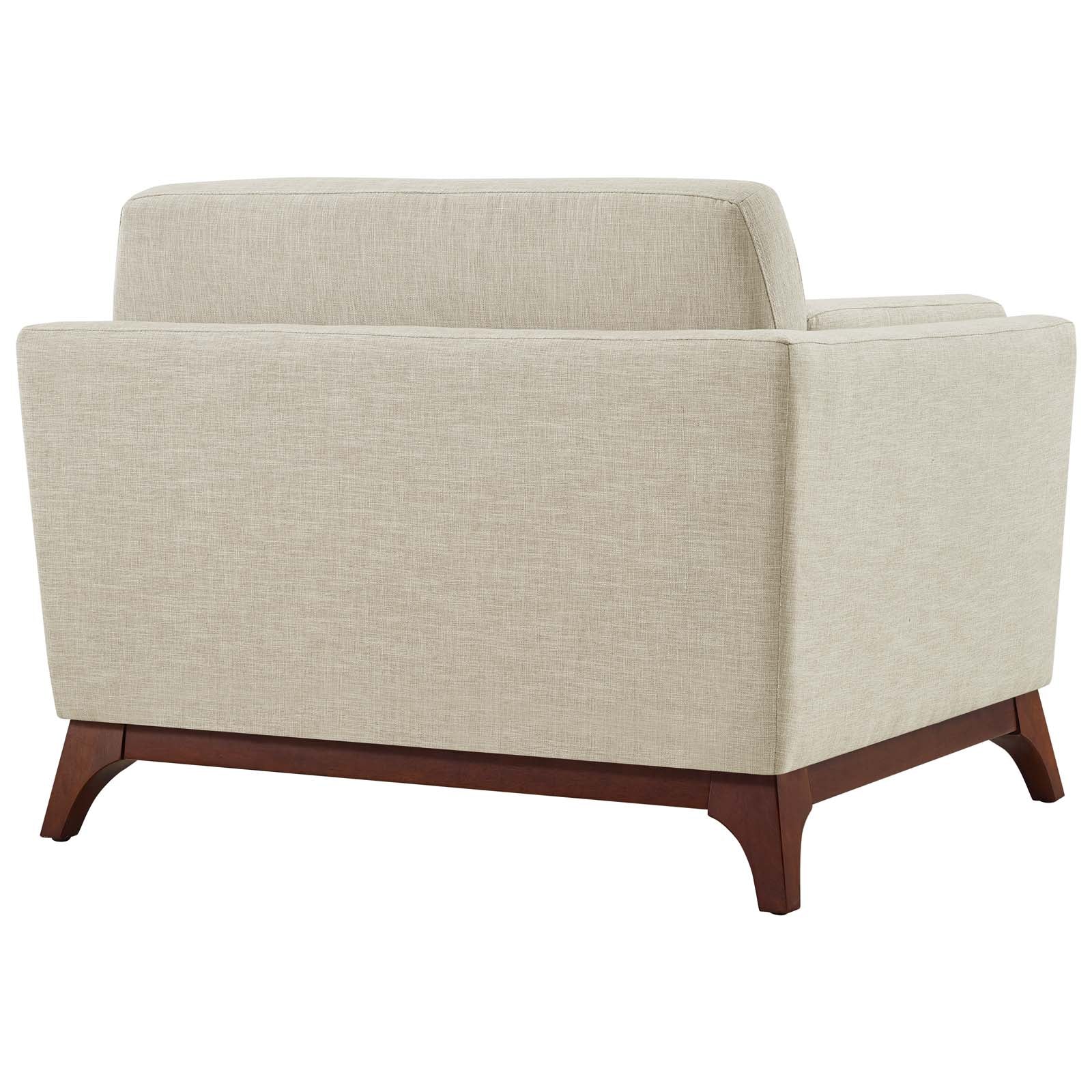 Modway Accent Chairs - Chance Upholstered Fabric Armchair Beige