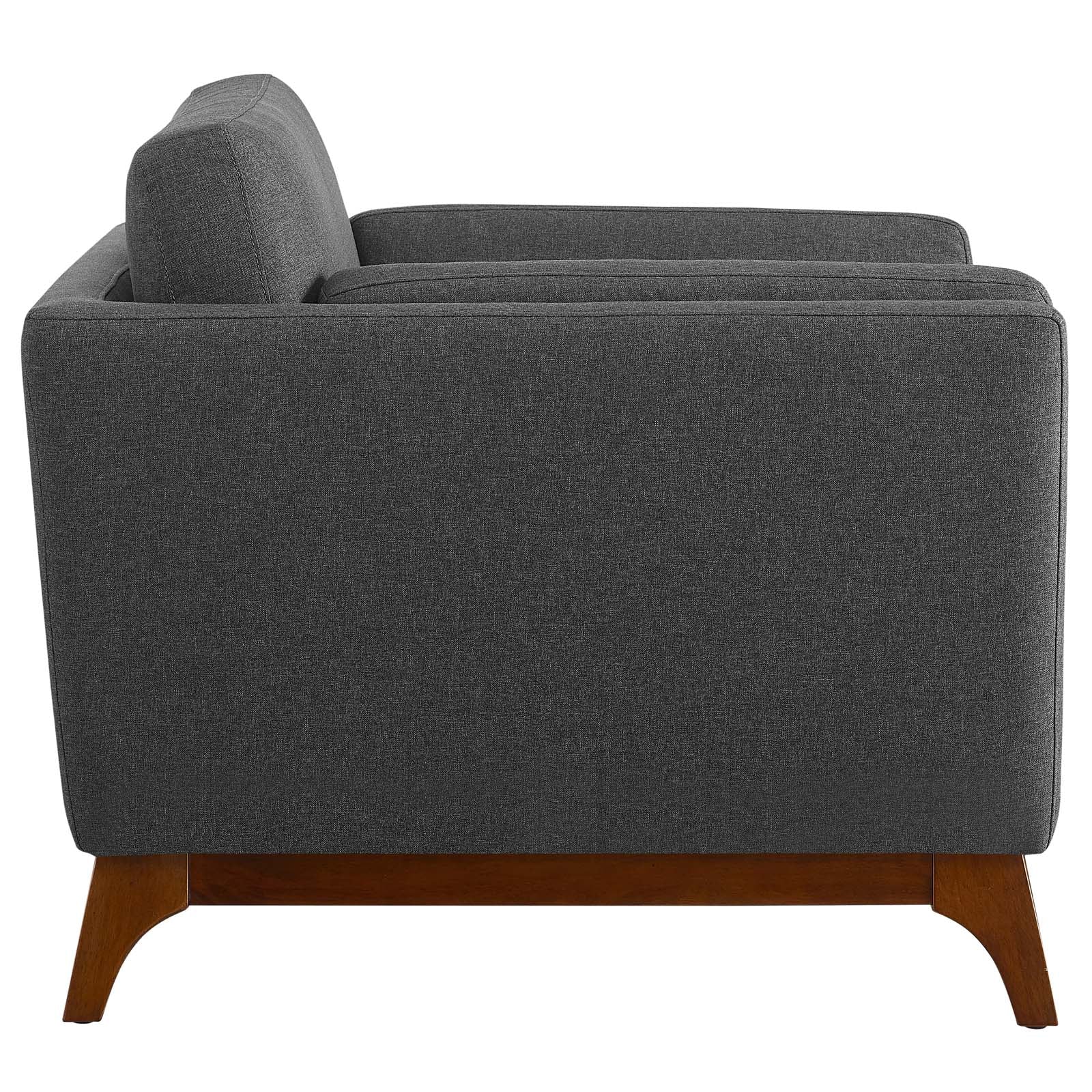 Modway Accent Chairs - Chance Upholstered Fabric Armchair Gray