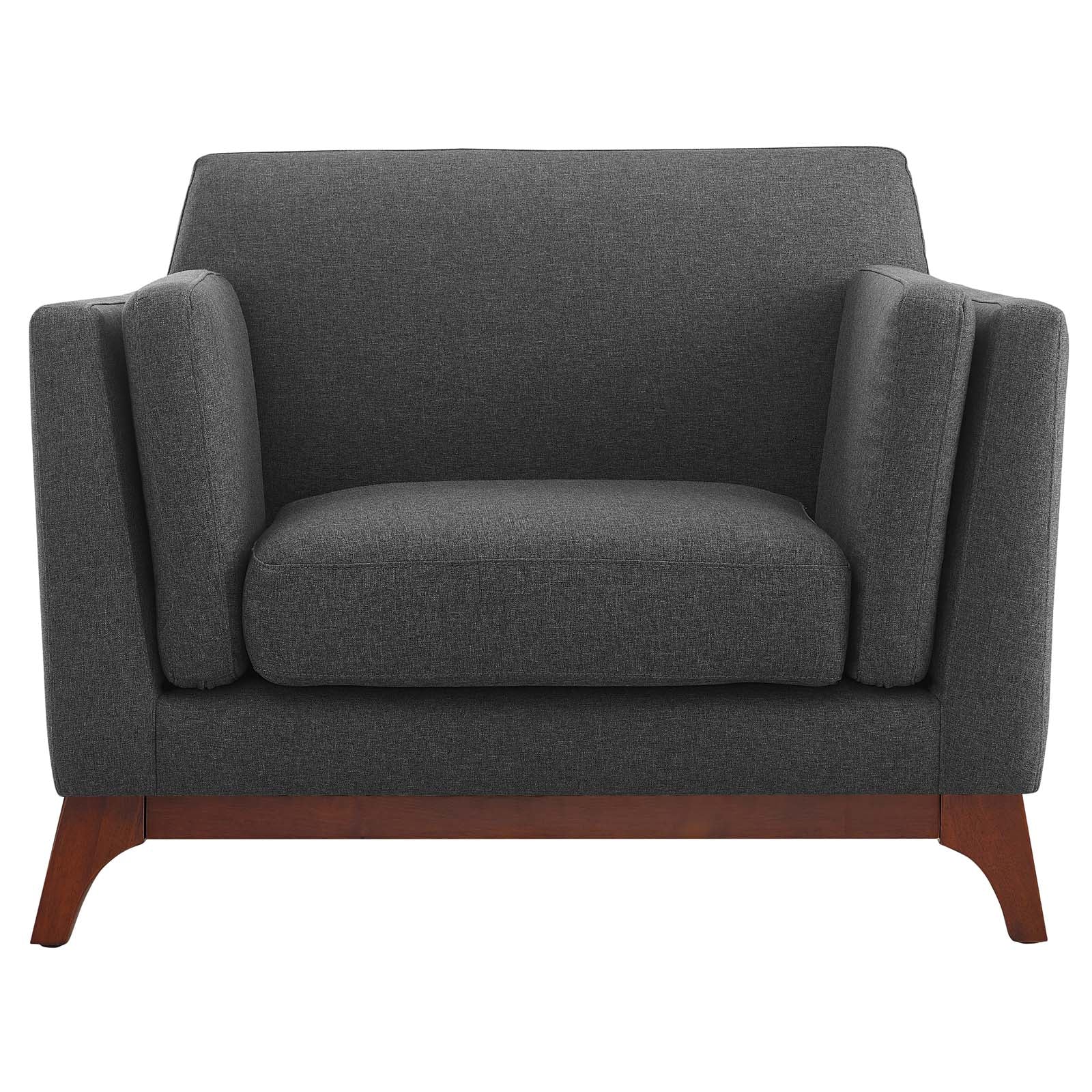 Modway Accent Chairs - Chance Upholstered Fabric Armchair Gray