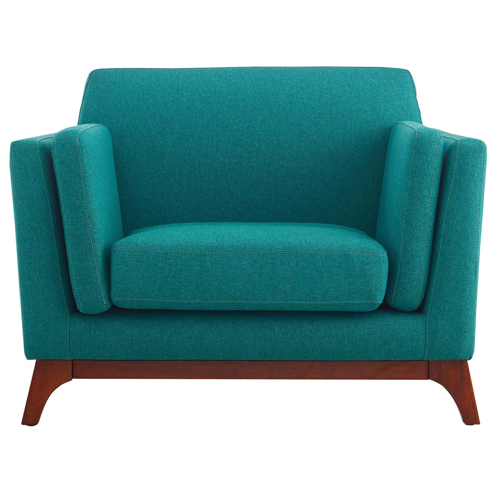 Modway Accent Chairs - Chance Upholstered Fabric Armchair Teal